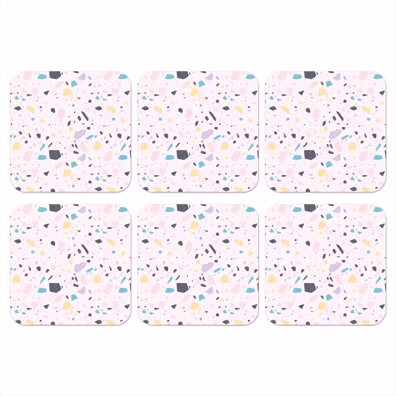 Terrazzo - Patroon - Zacht - Snoep onderzetter kurk middel 366 -3d