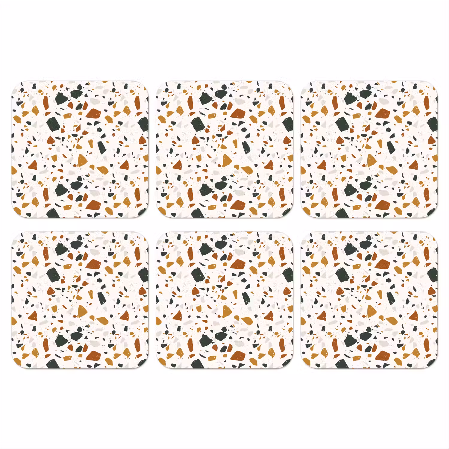 Terrazzo - Patroon - Wit - Terra onderzetter kurk middel 366 -3d