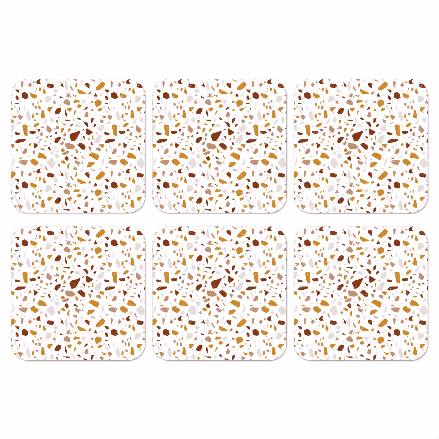 Terrazzo - Patroon - Wit - Urban onderzetter kurk middel 366 -3d