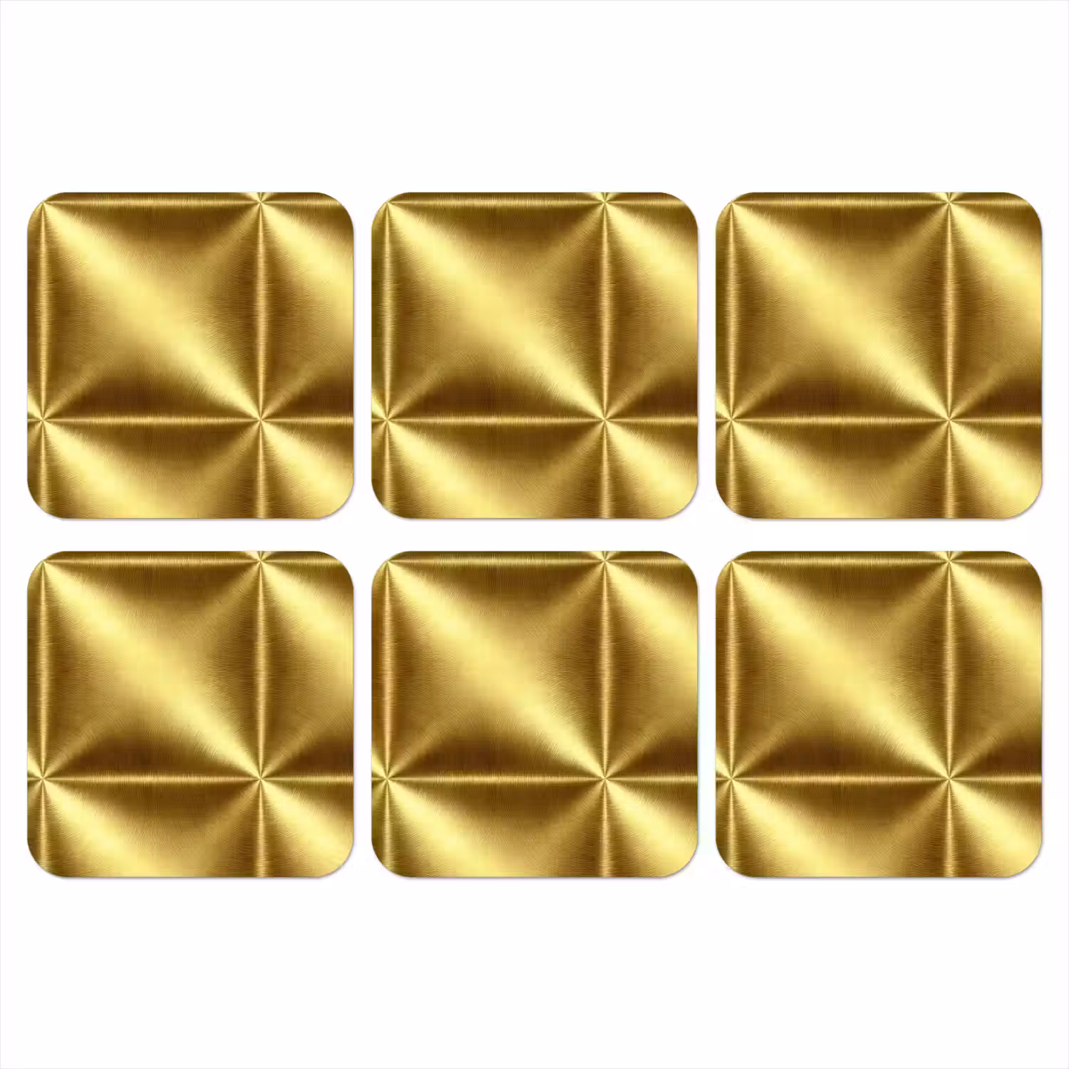 Textuur - Geborsteld Goud - Industrieel - Metallic onderzetter kurk middel 366 -3d