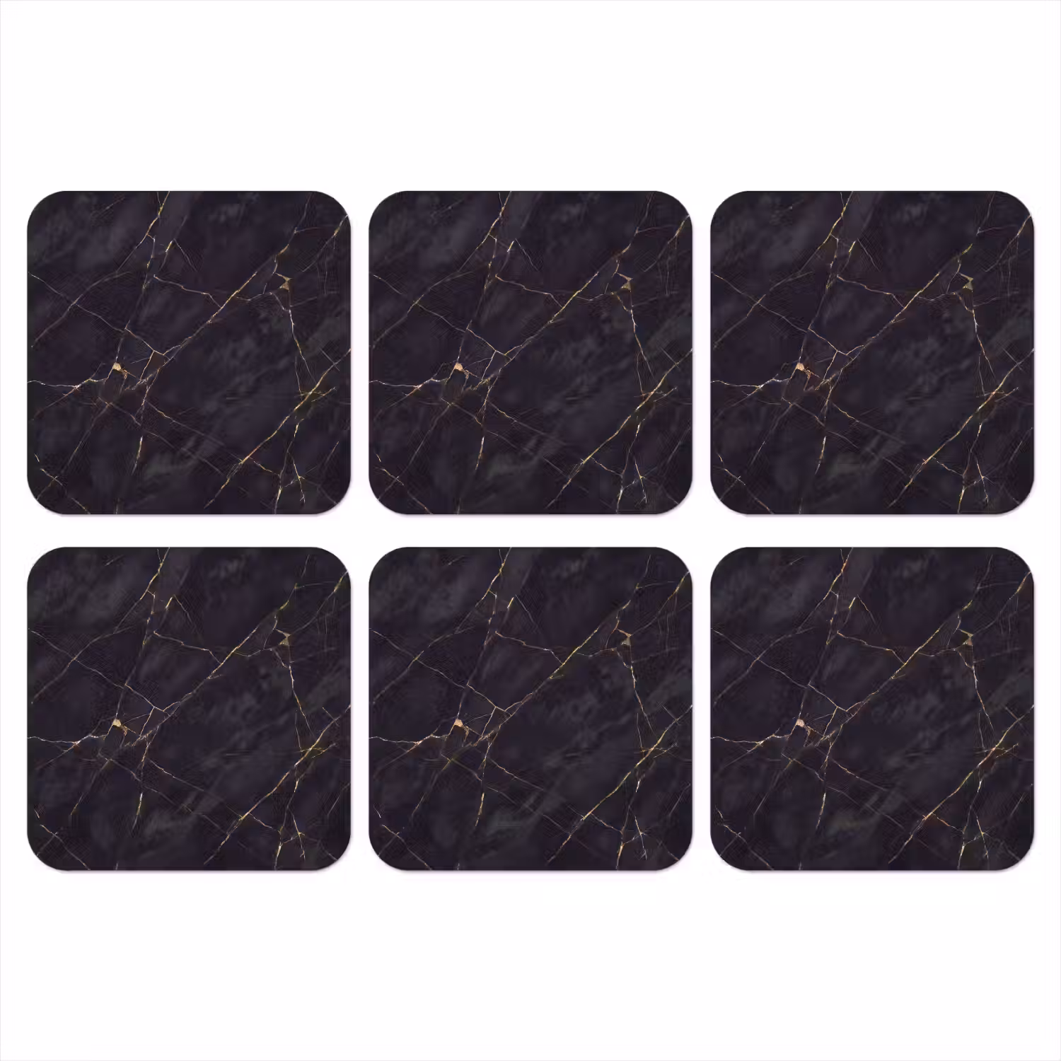 Textuur - Gouden lijnen - Abstract - Modern - Zwart onderzetter kurk middel -3d