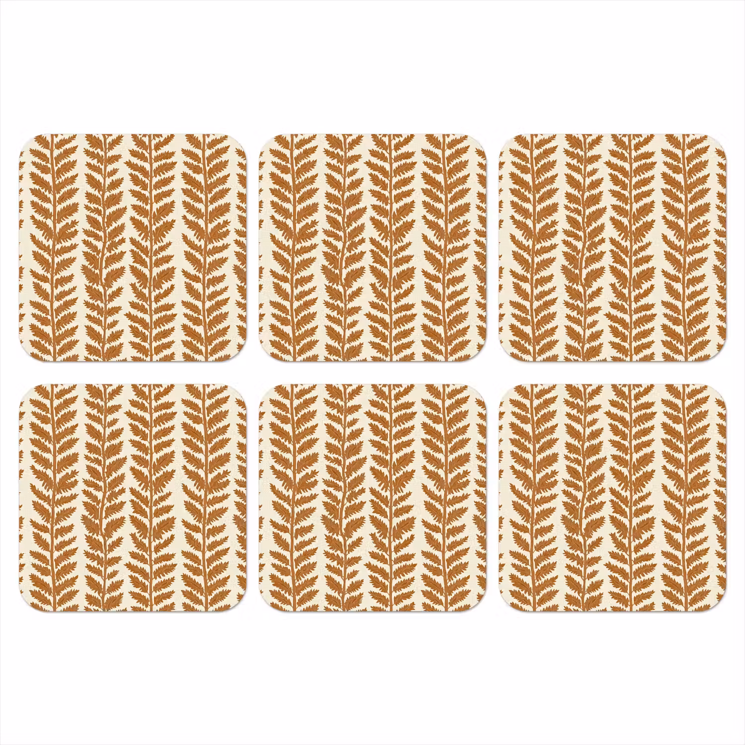 Textuur - Bladeren - Oker onderzetter kurk middel 366 -3d