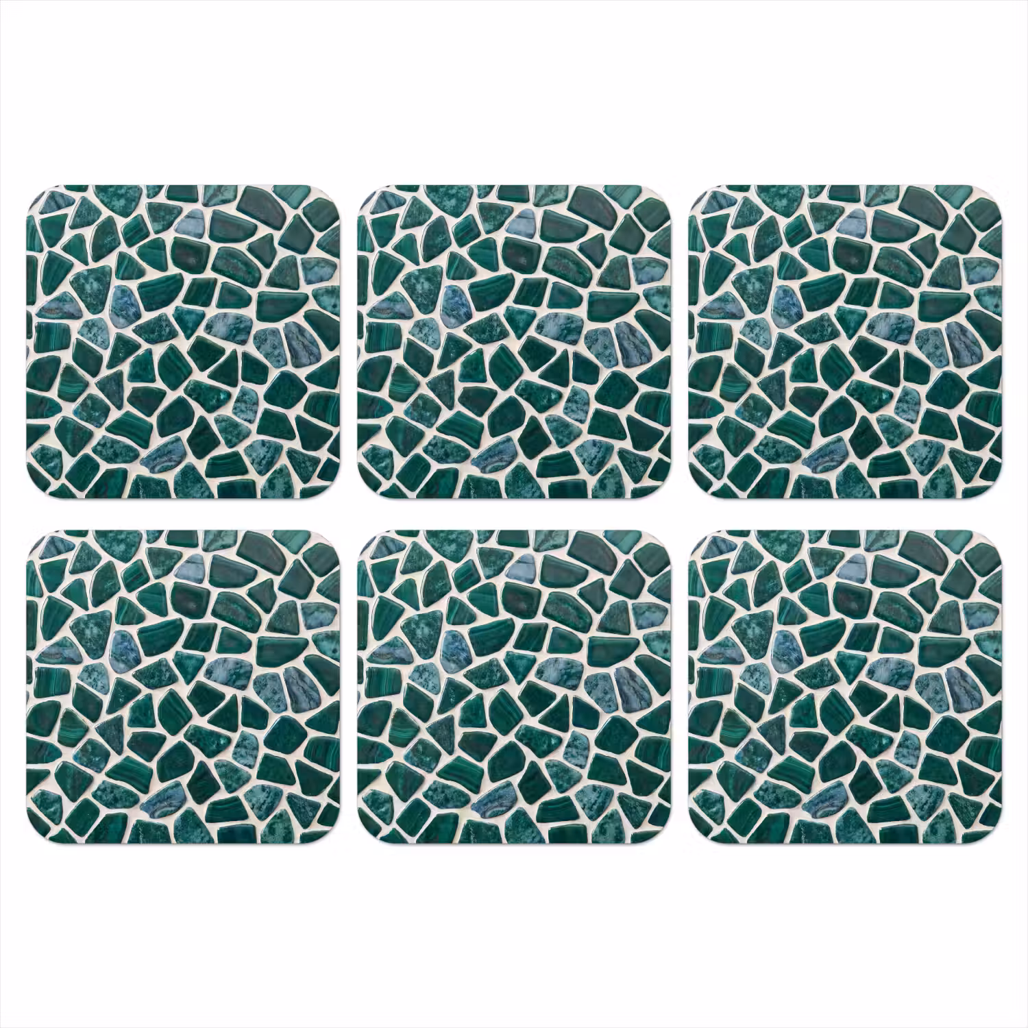 Textuur - Steen - Groen - Abstract - Patroon onderzetter kurk middel -3d