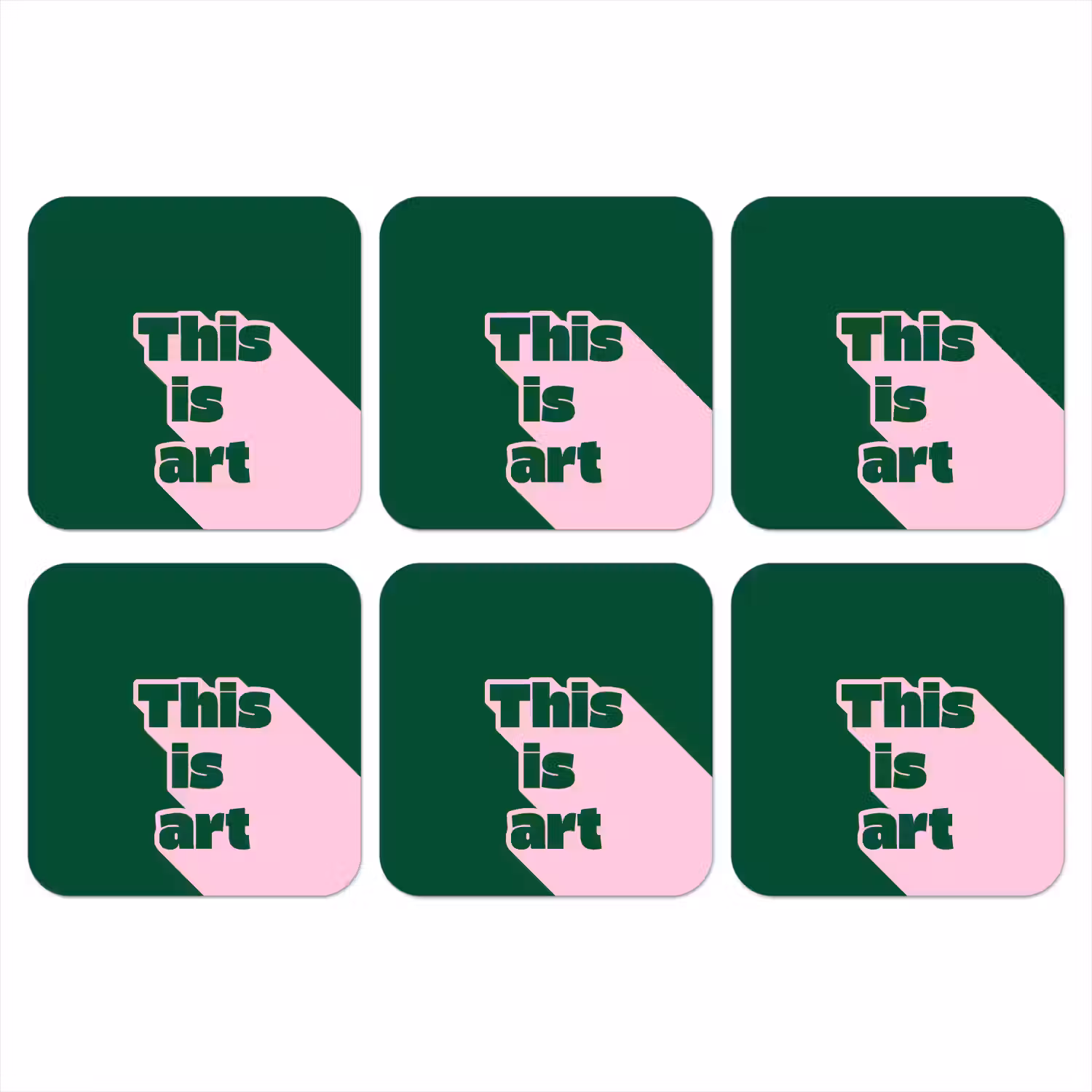 This is art - Schaduw - Roze onderzetter kurk middel -3d