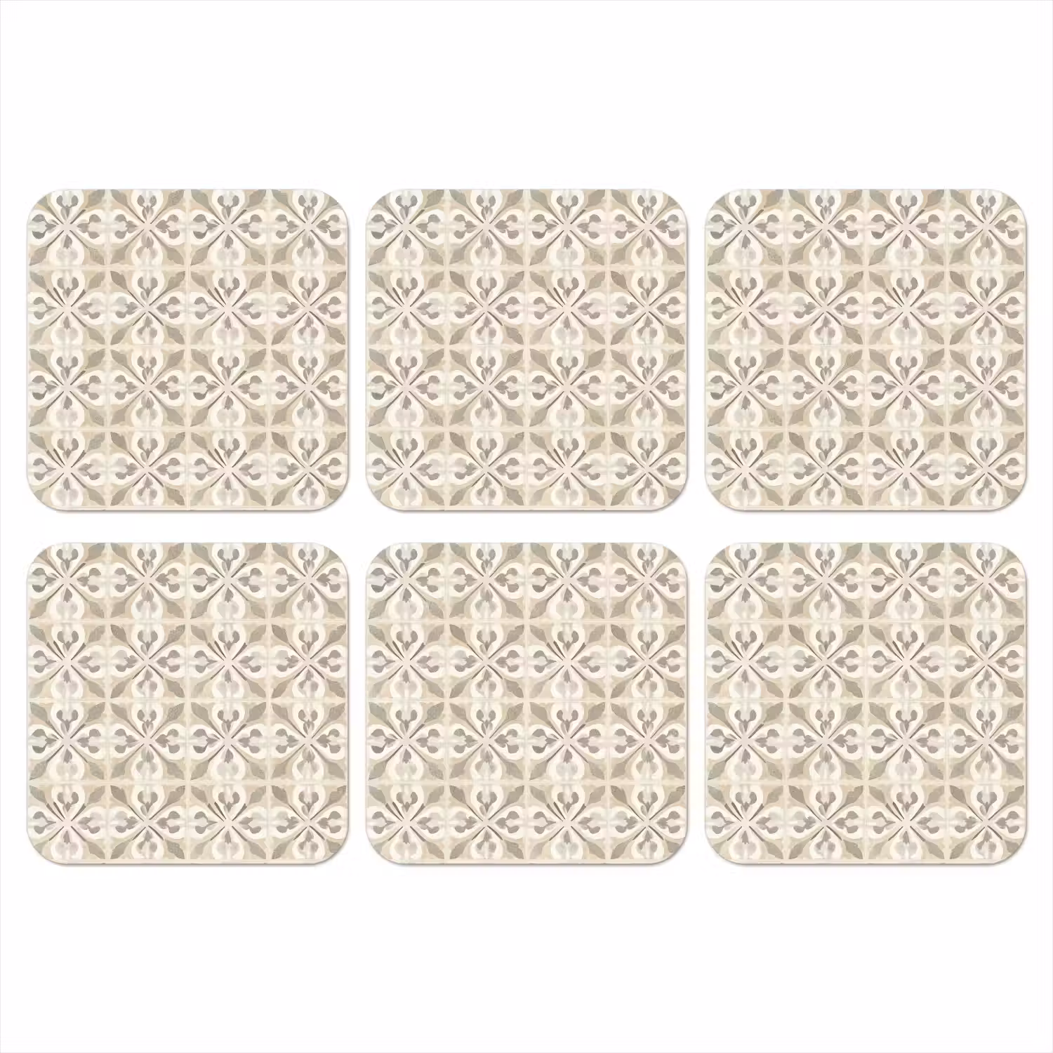Tegel - Motief - Beige onderzetter kurk middel 366 -3d