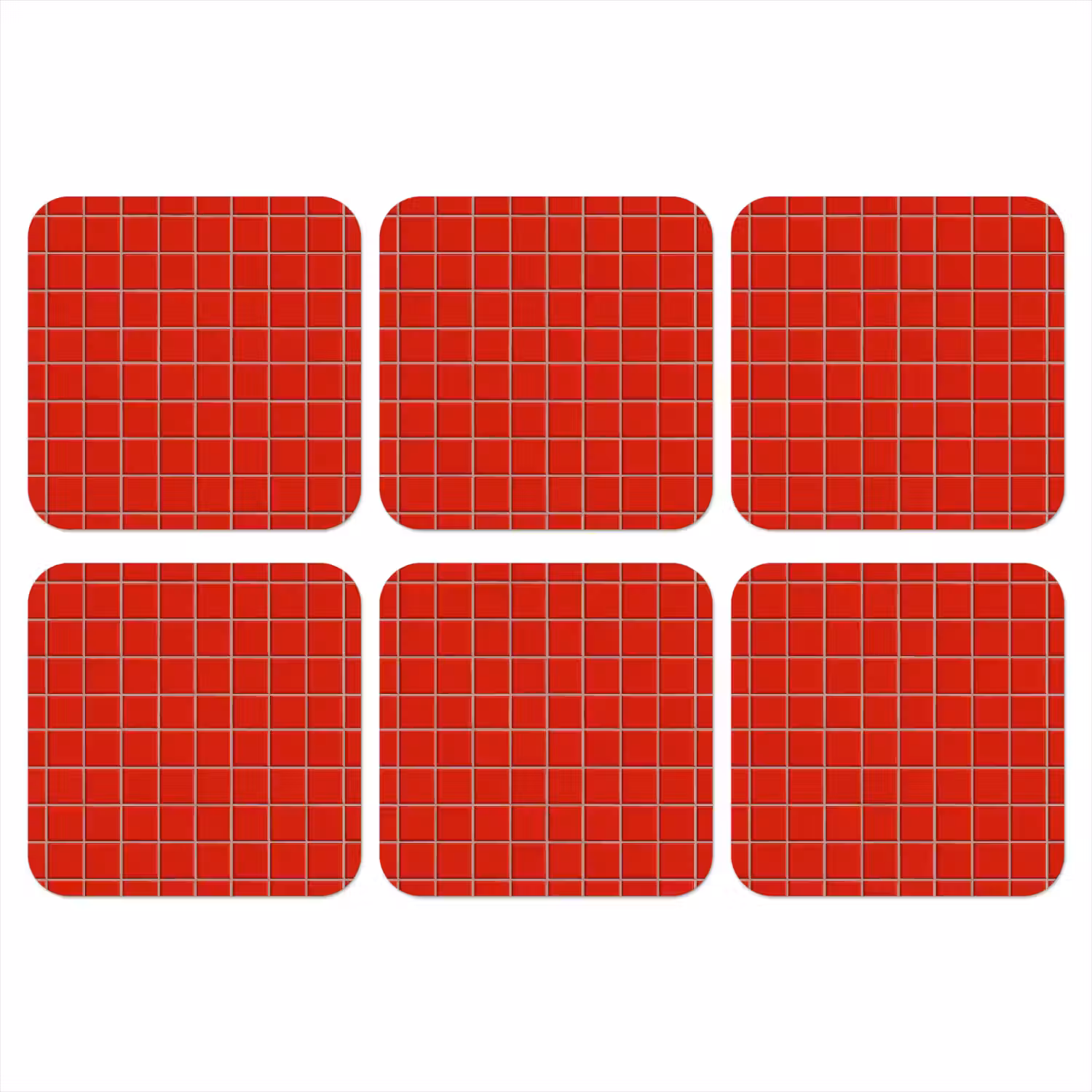 Tegel - Patroon - Kersen - Rood onderzetter kurk middel 366 -3d