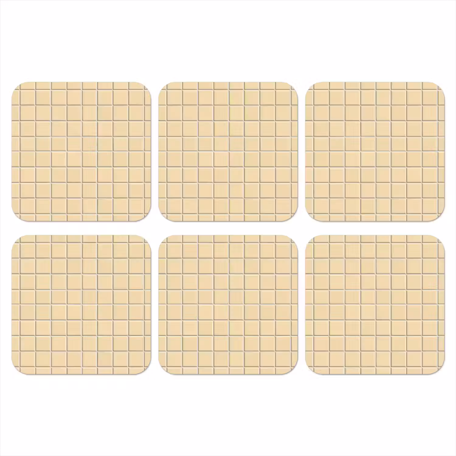 Tegels - Patroon - Crème onderzetter kurk middel 366 -3d