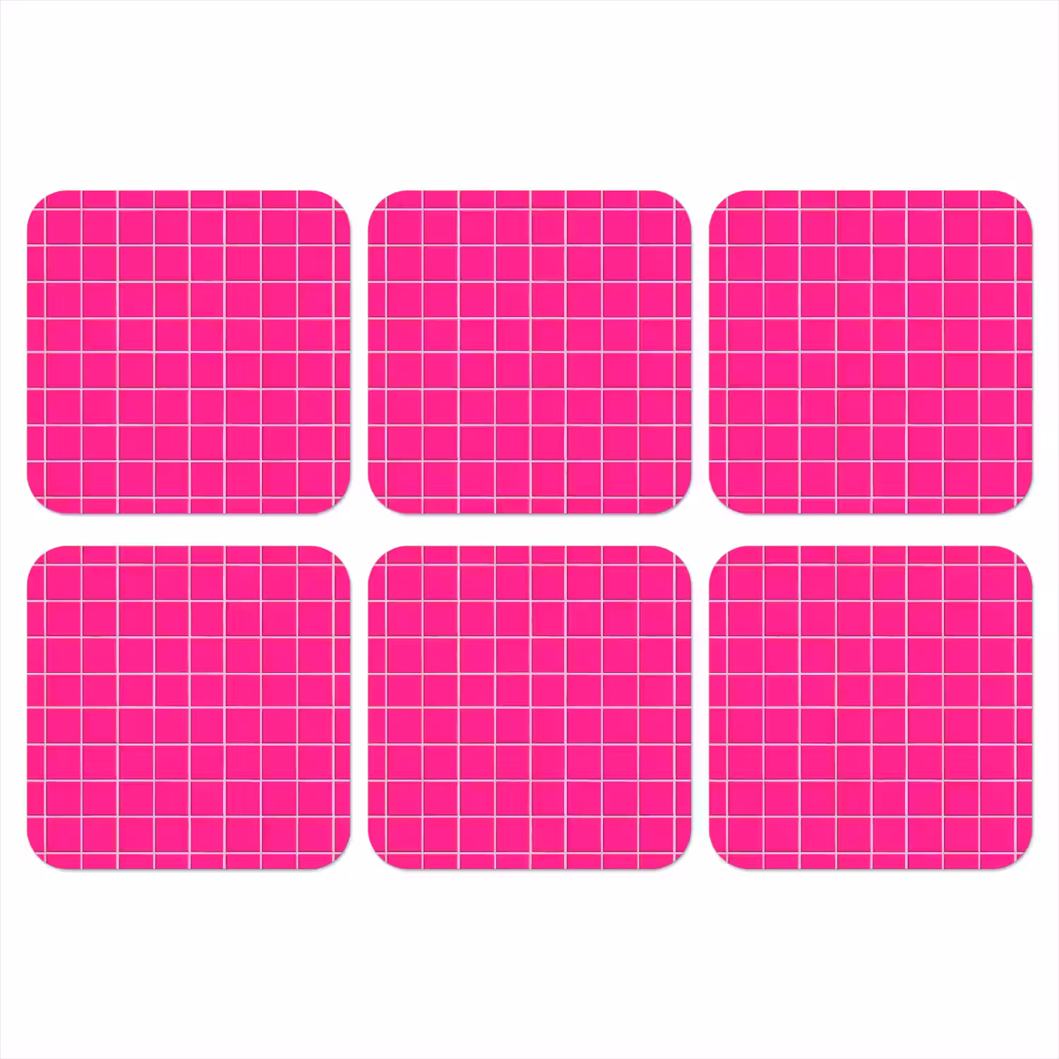 Tegels - Vierkant - Fuchsia onderzetter kurk middel 366 -3d