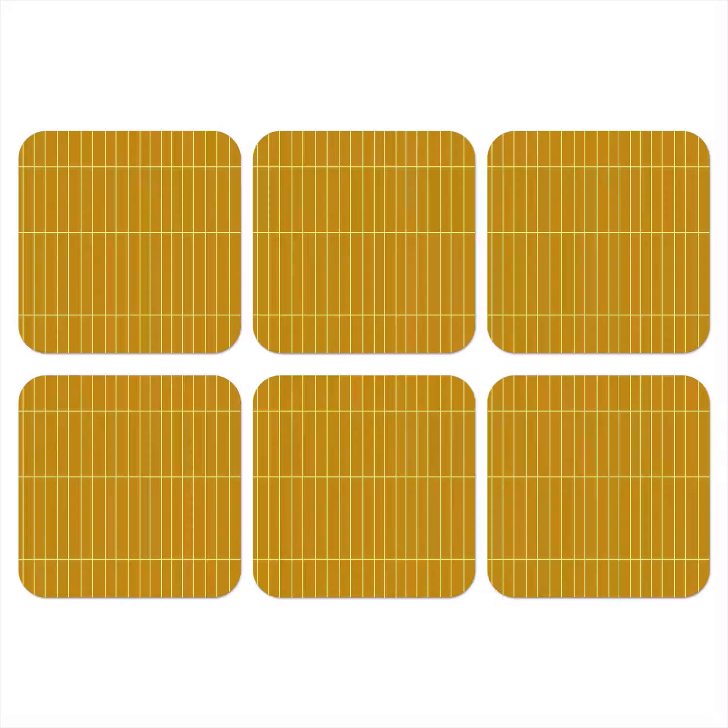 Tegels - Verticaal - Mosterdgeel onderzetter kurk middel 366 -3d