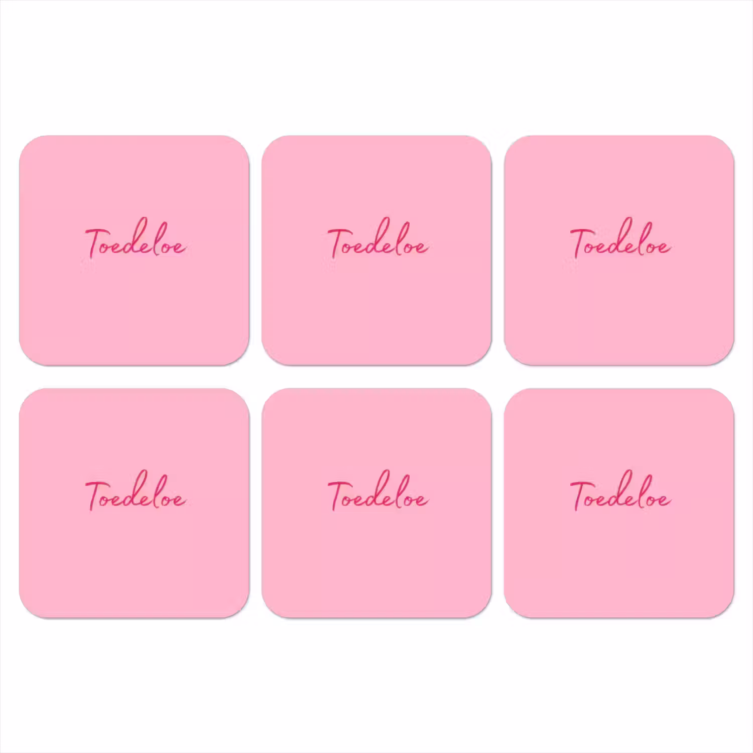Toedeloe - Roze - Minimalistisch onderzetter kurk middel -3d