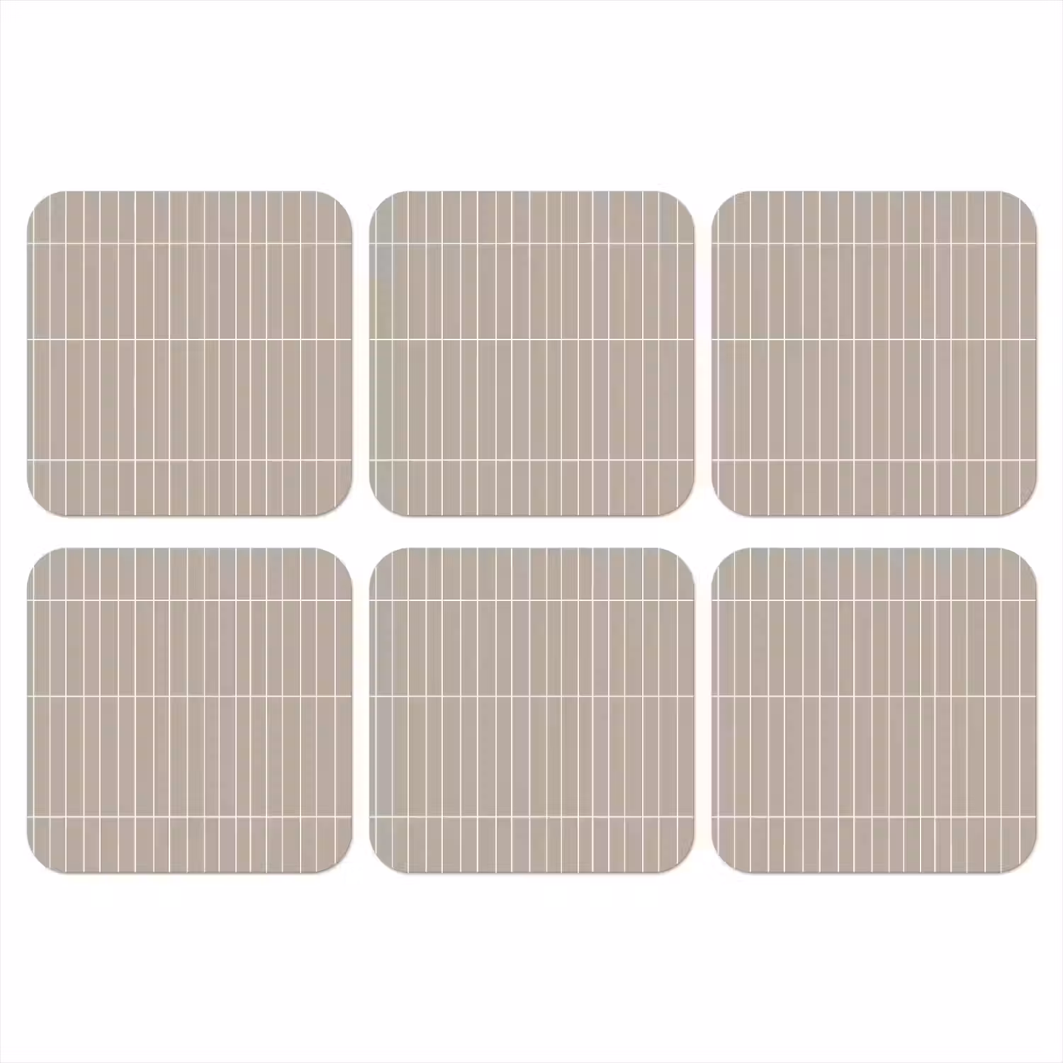 Verticaal - Wandtegel - Licht Beige onderzetter kurk middel 366 -3d