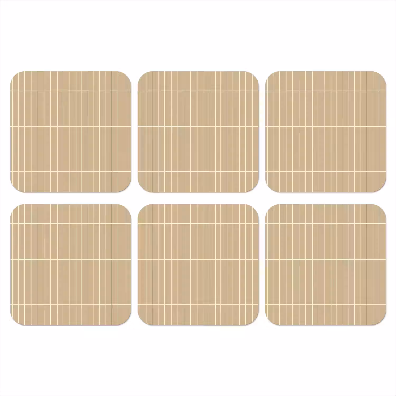 Verticaal - Wandtegel - Zand - Beige onderzetter kurk middel 366 -3d