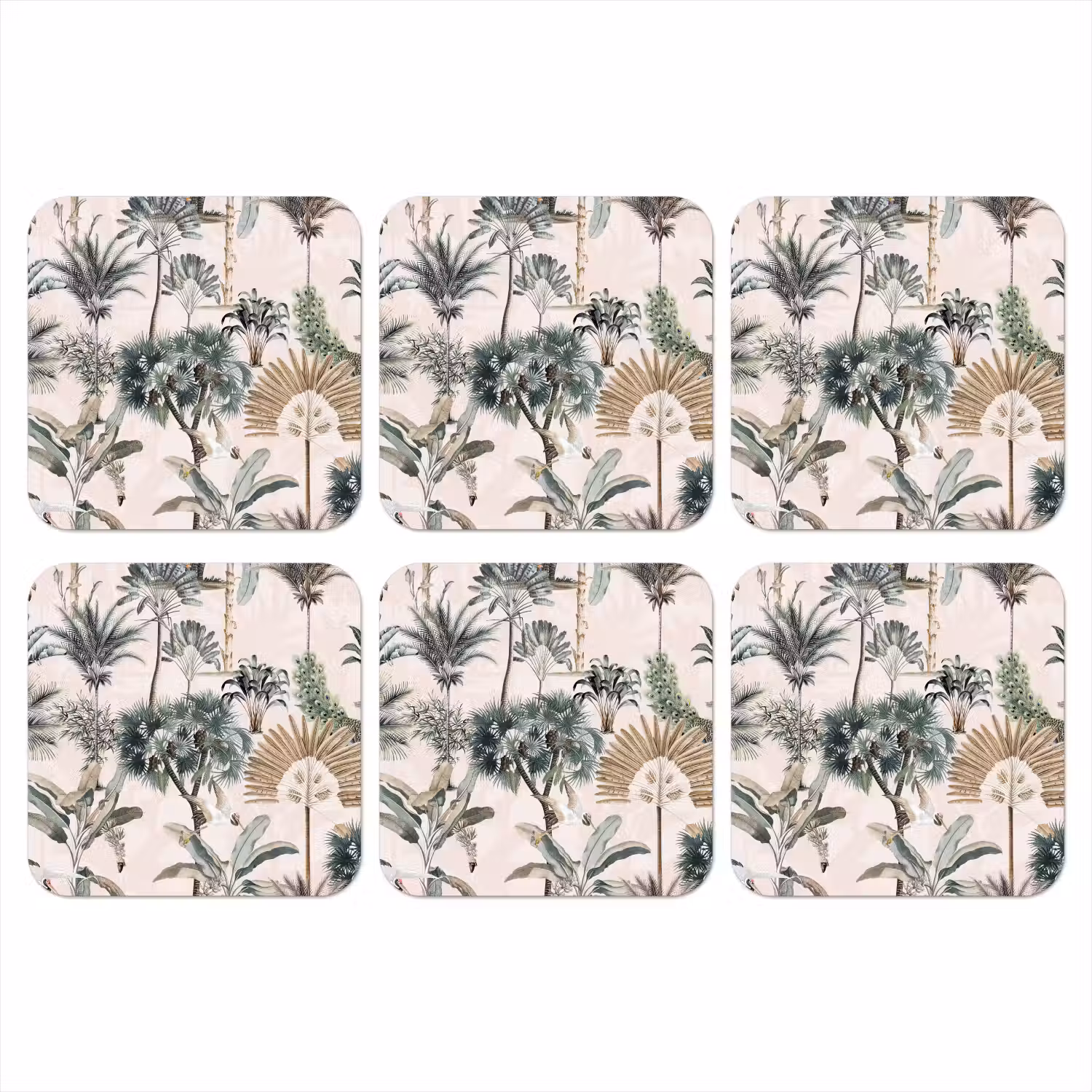 Inductie afdekplaat - Vintage - Jungle - Dieren - Natuur - Inductie beschermer onderzetter kurk middel -3d