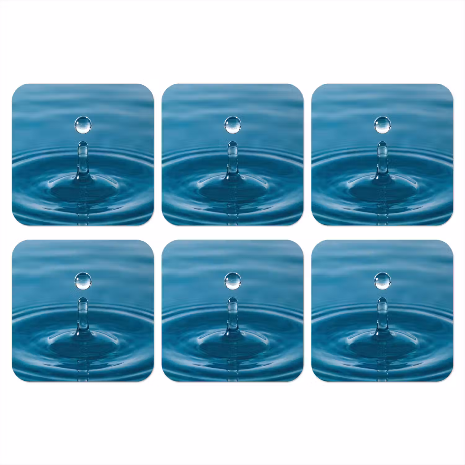 Waterdruppel - Water - Oppervlakte onderzetter kurk middel -3d