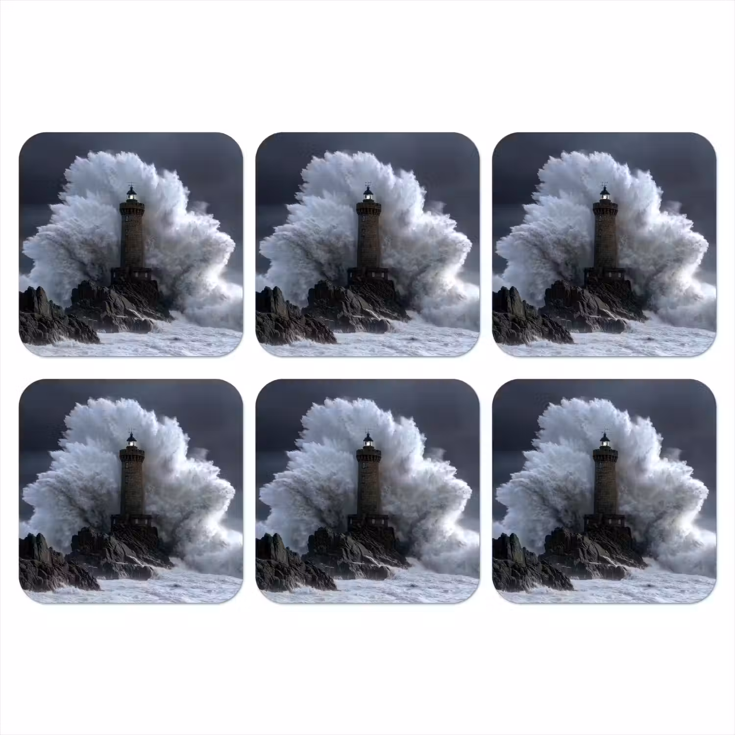 Golf - Vuurtoren - Schuimend water onderzetter kurk middel -3d