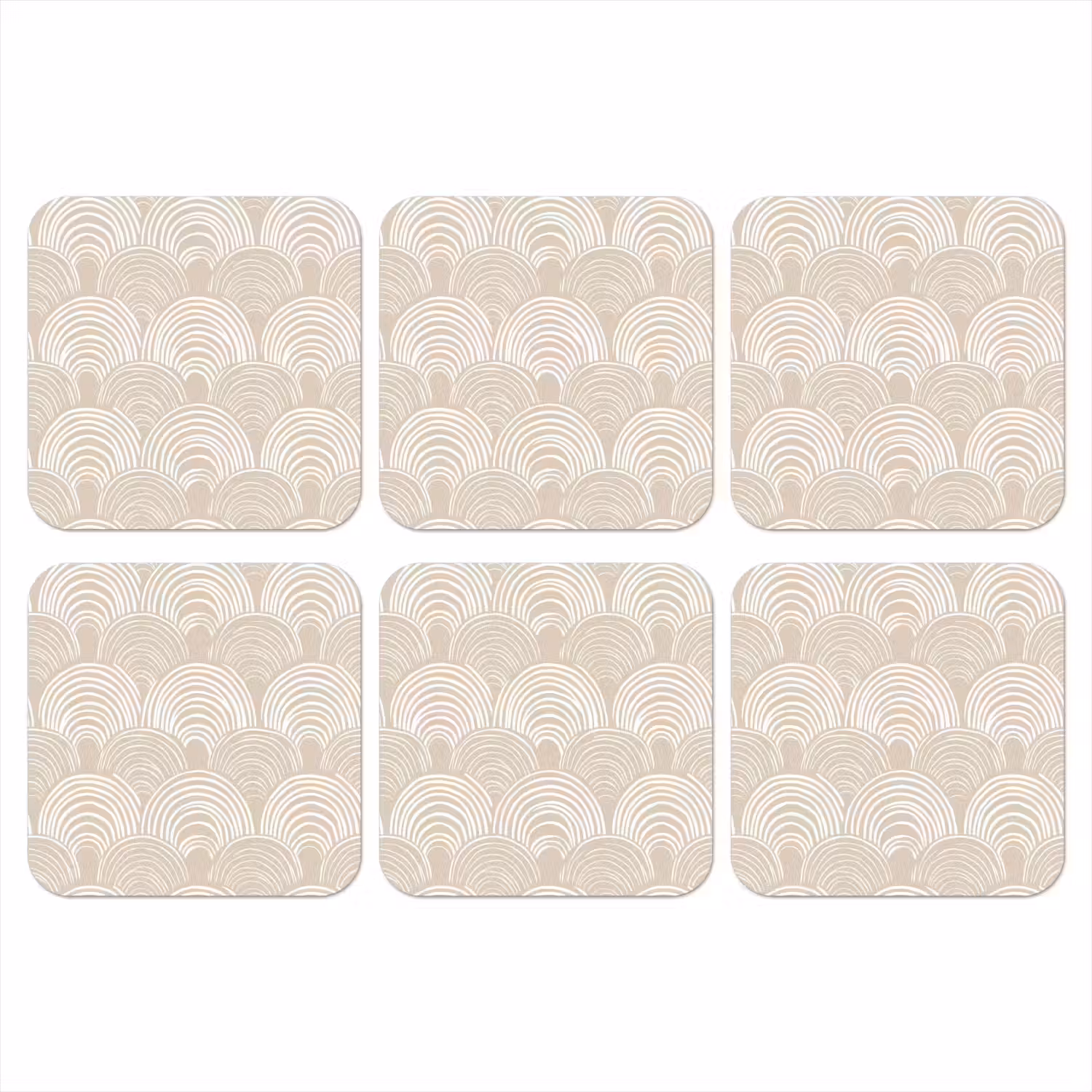 Golven - Structuur - Beige onderzetter kurk middel 366 -3d