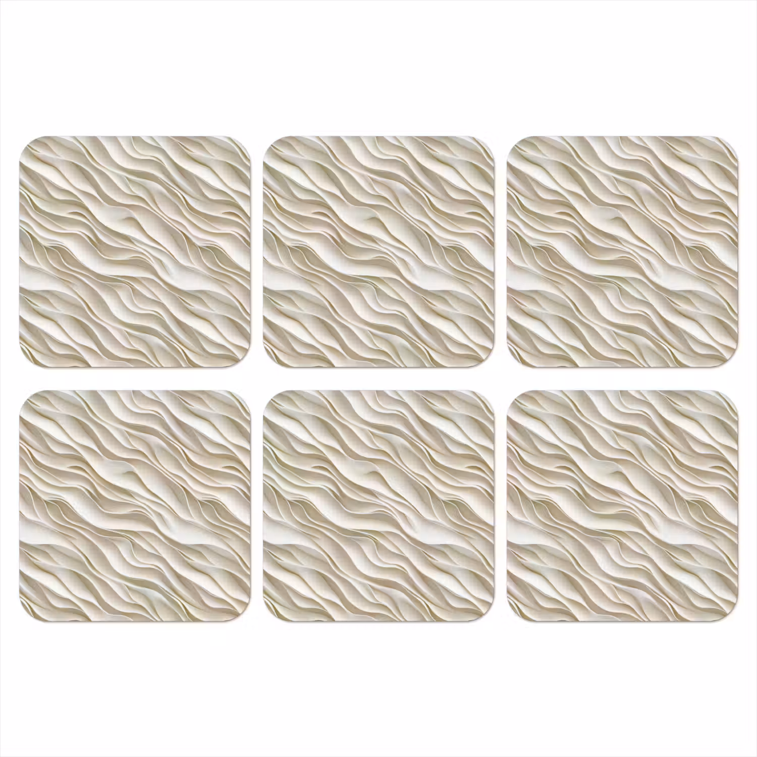 Golven - Wit - Minimalistisch onderzetter kurk middel 366 -3d