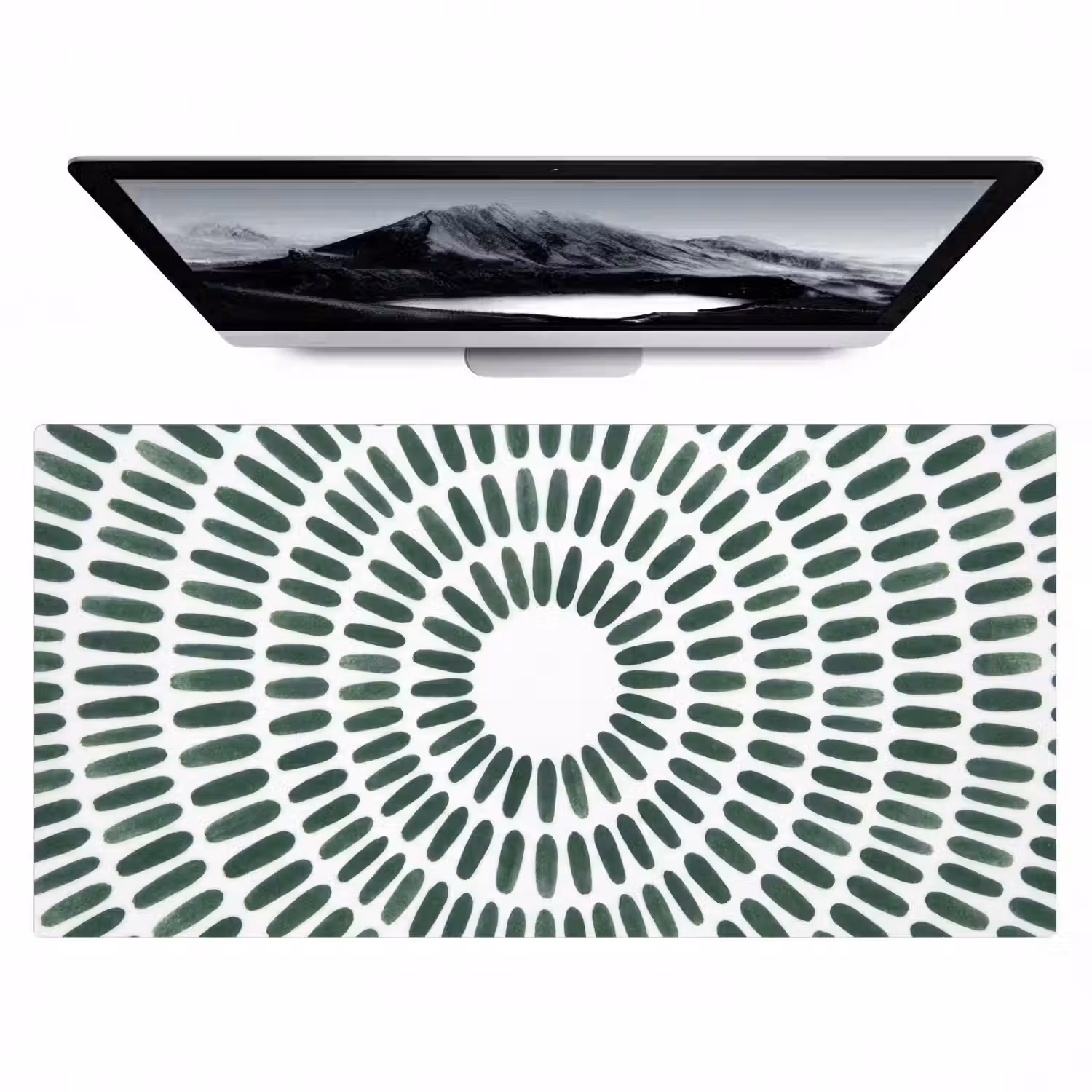 Abstract - Cirkel - Patroon - Modern - Groen Muismat XXL klein -zzz3d