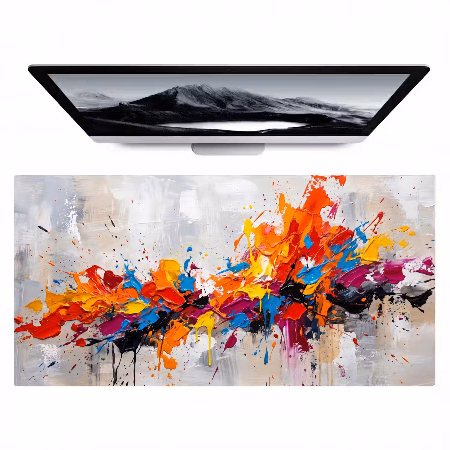 Abstract - Schilderij - Kleurrijk - Dynamisch Muismat XXL klein -zzz3d