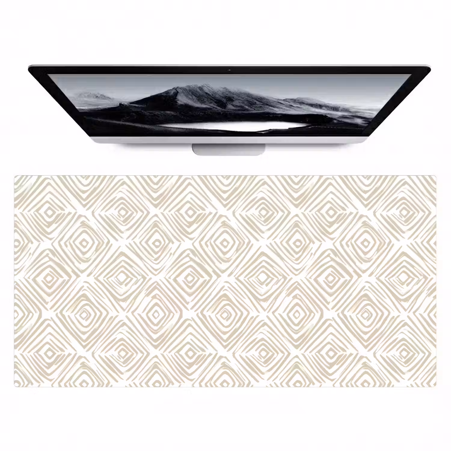 Abstract - Ruit - Beige Muismat XXL klein 681 -zzz3d
