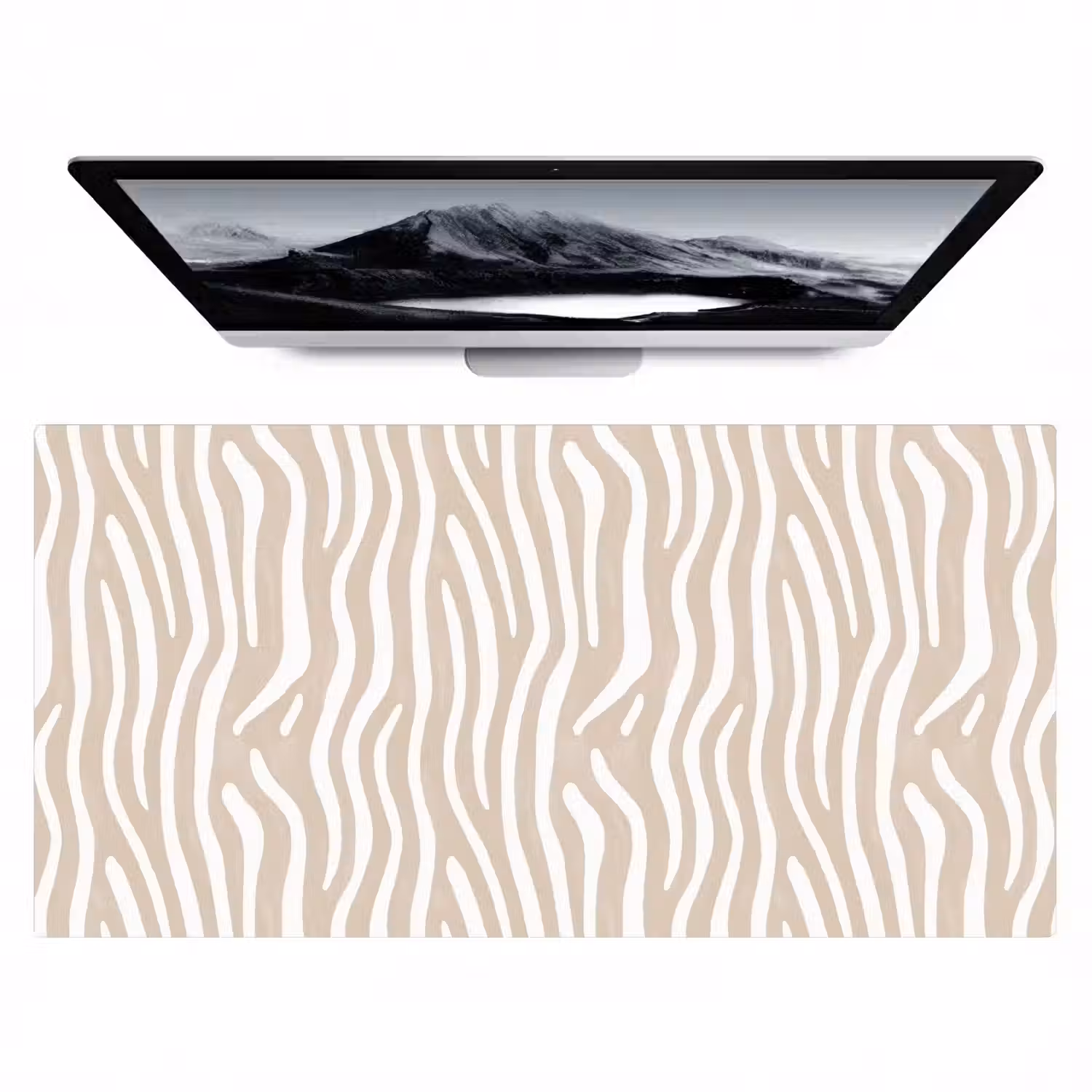 Abstract - Zebra - Beige Muismat XXL klein 681 -zzz3d