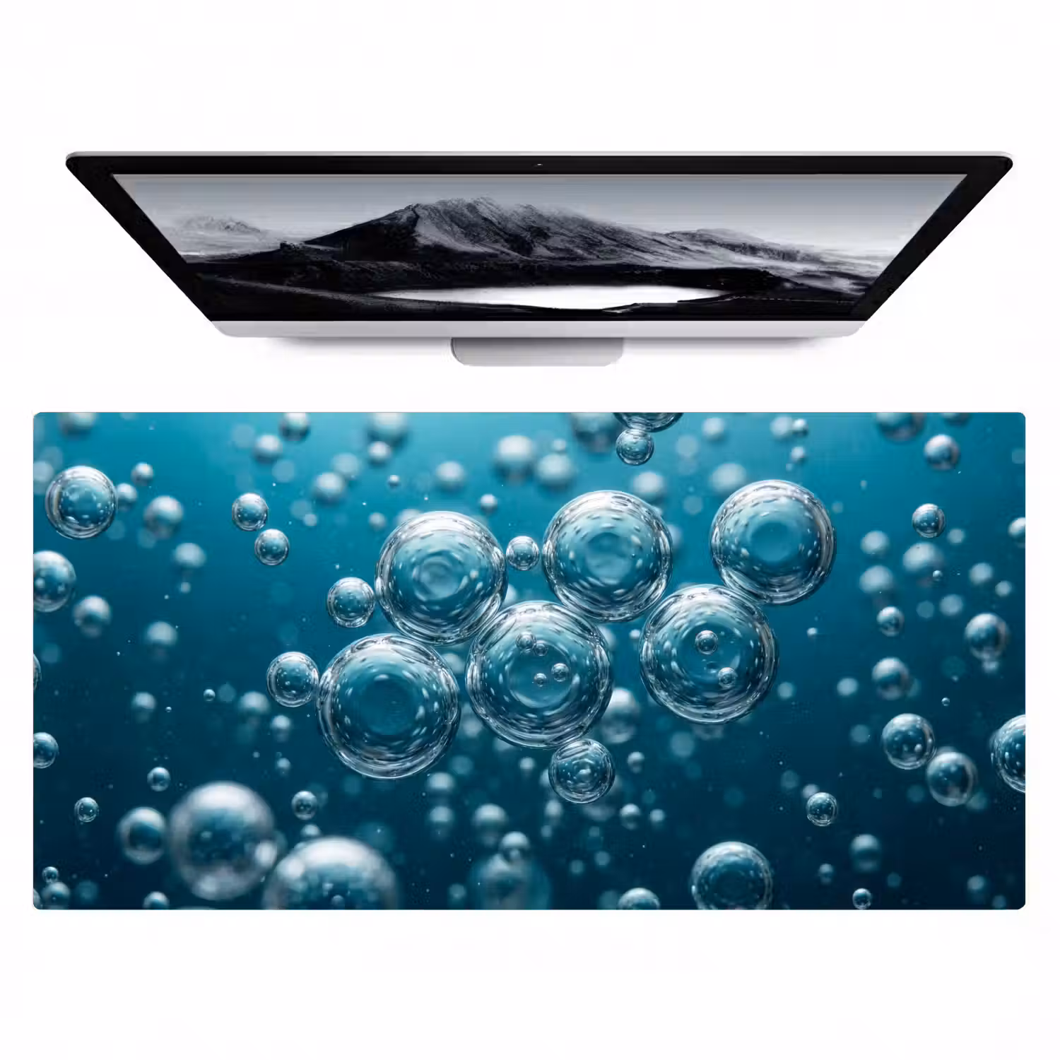 Luchtbellen - Dynamisch - Blauw Muismat XXL klein -zzz3d