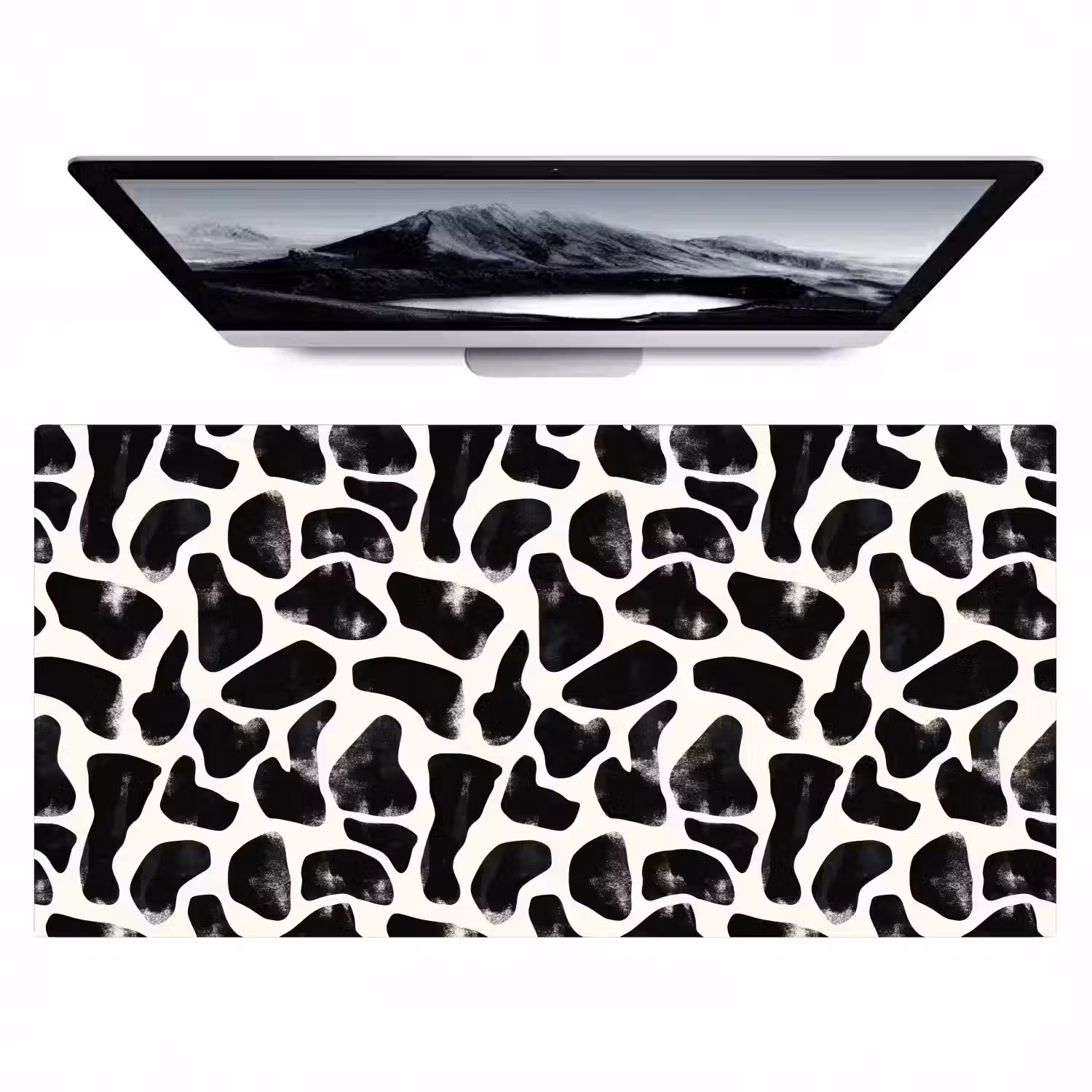 Dierenpatroon - Vlekken - Zwart - Wit Muismat XXL klein 681 -zzz3d