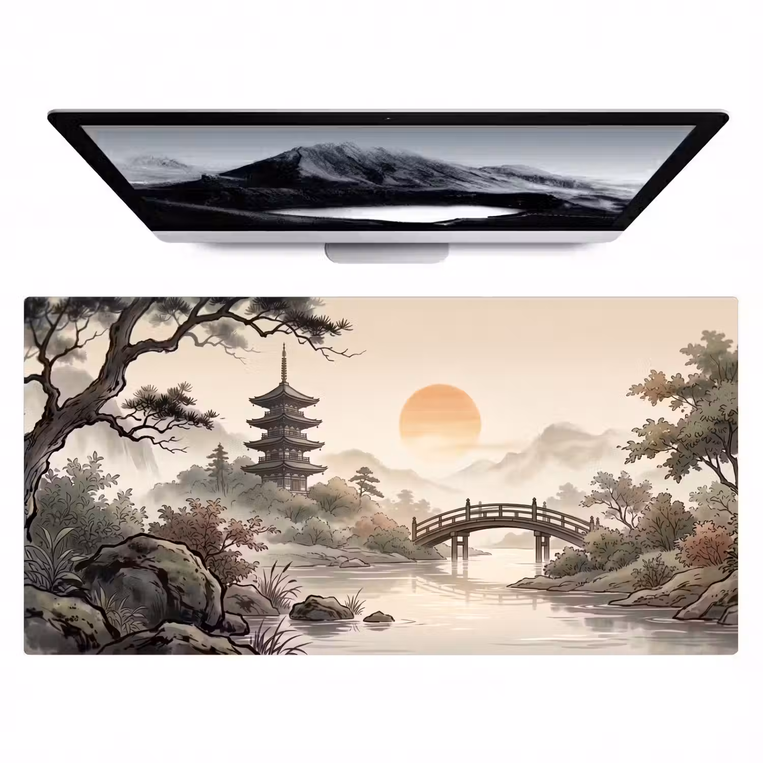 Azië - Landschap - Kleurrijk Muismat XXL klein -zzz3d