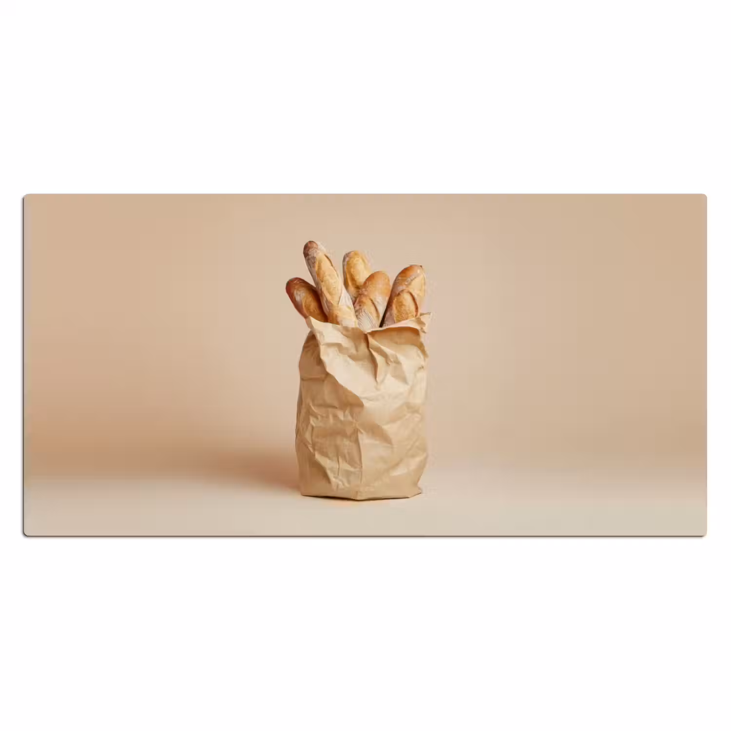 Baguette - Brood - Stokbrood - Beige Muismat XXL klein -3d_leeg