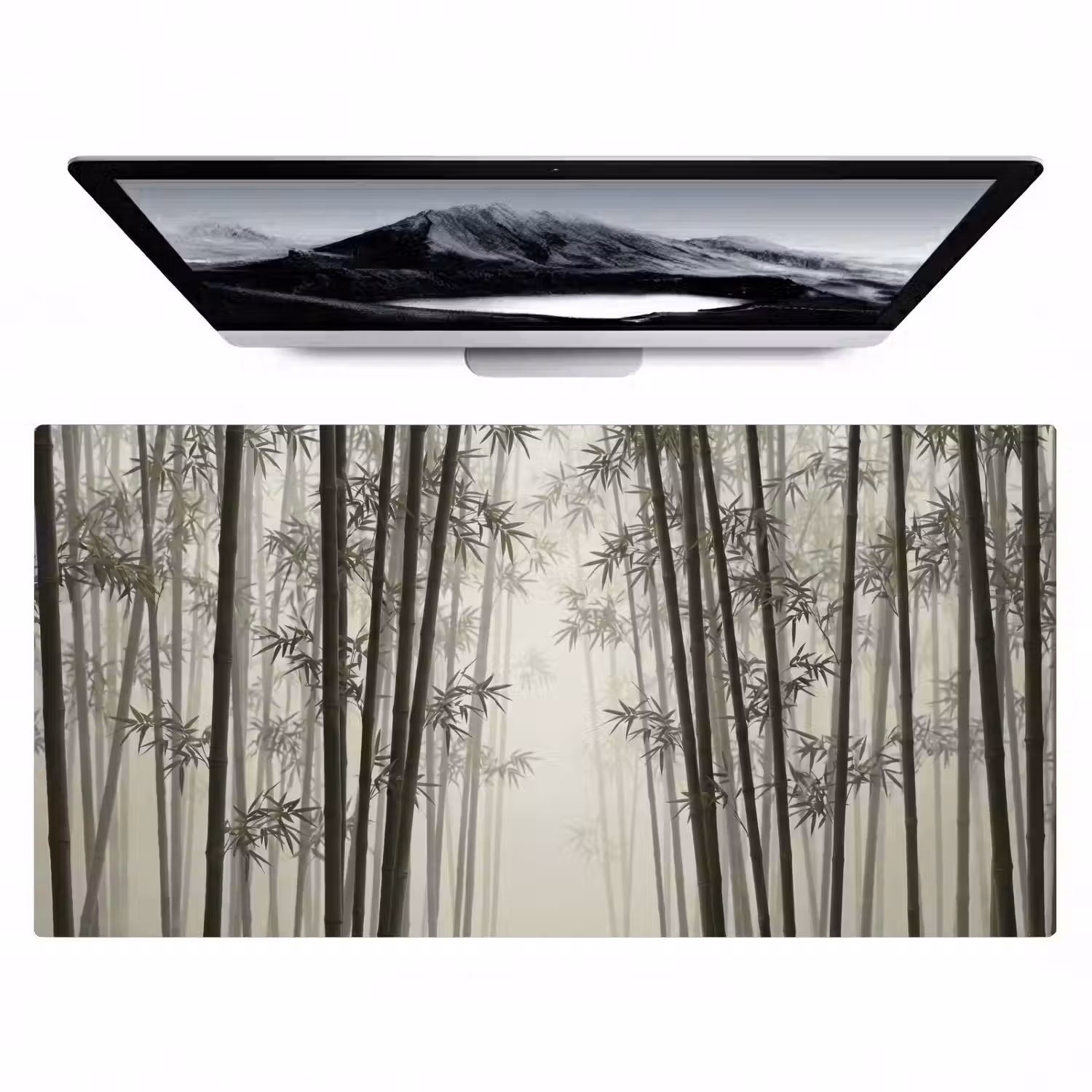 Bamboe - Bos - Mist - Natuur Muismat XXL klein -zzz3d
