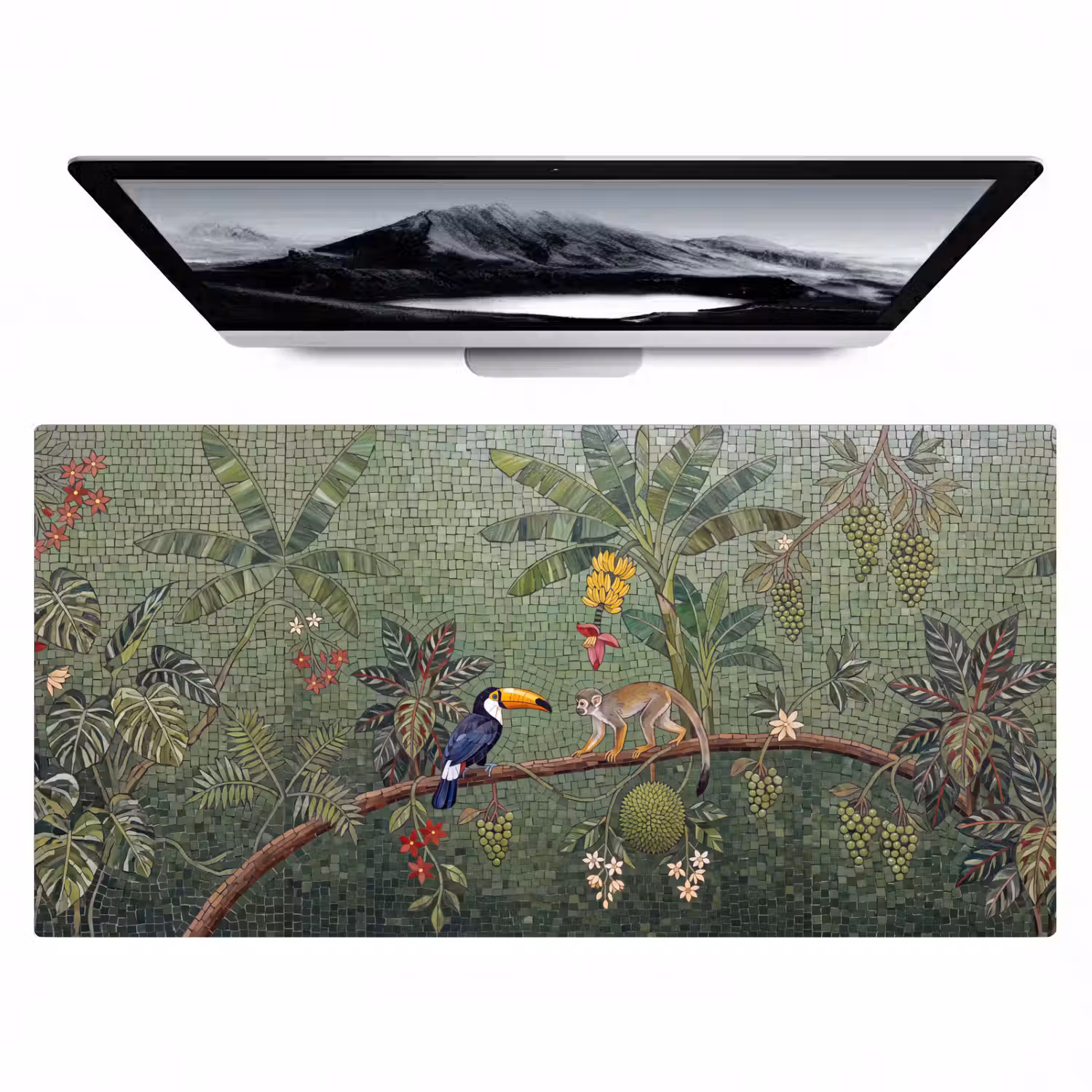 Vogel - Dier - Jungle - Mozaïek - Natuur Muismat XXL klein -zzz3d