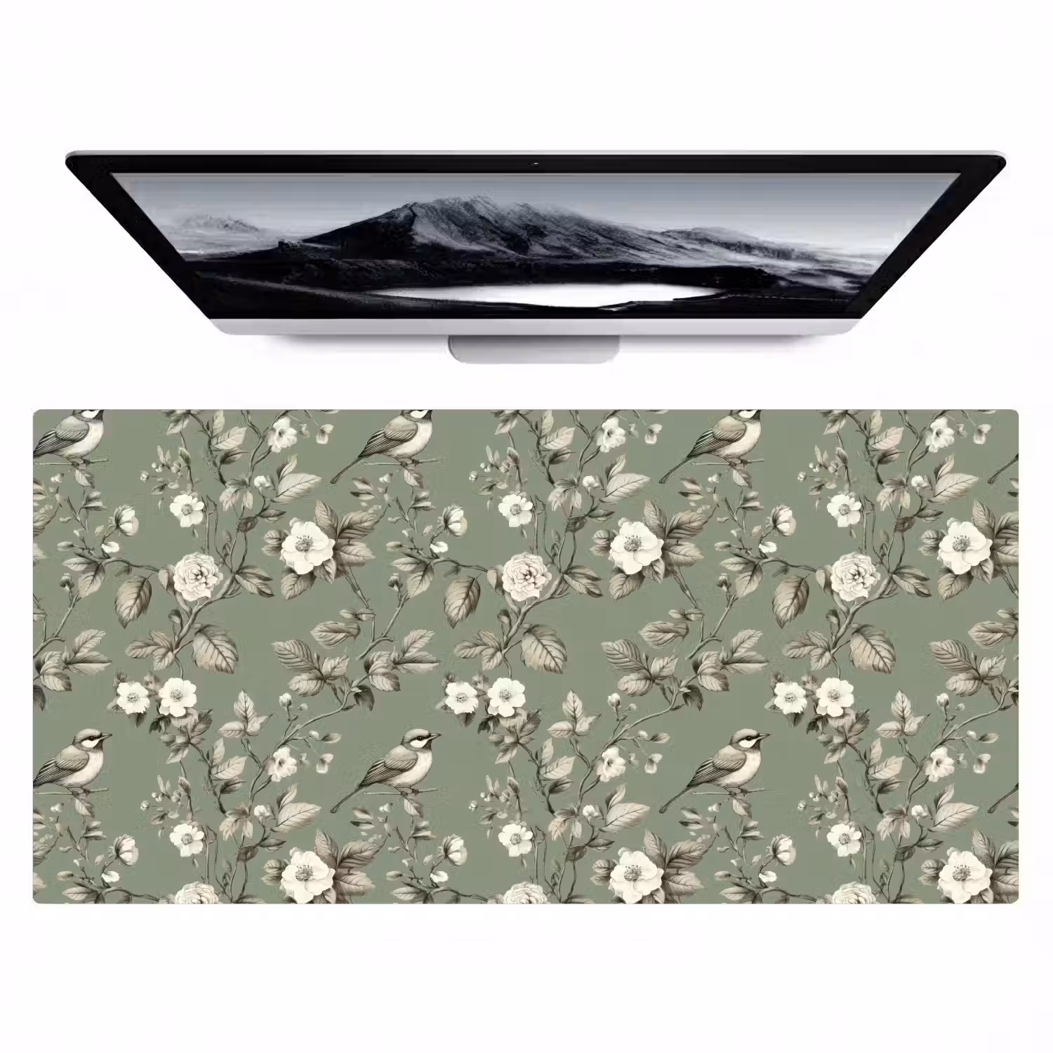 Botanisch - Vogels - Groen Muismat XXL klein 681 -zzz3d