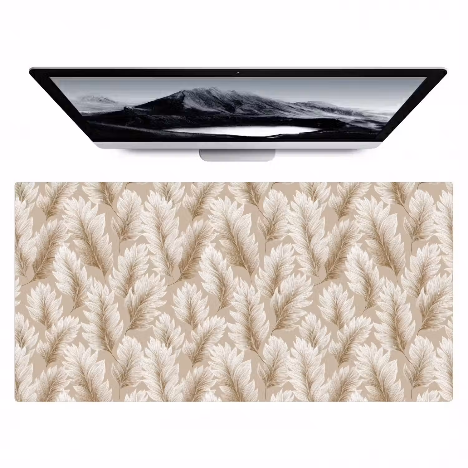 Botanisch - Patroon - Beige Muismat XXL klein 681 -zzz3d