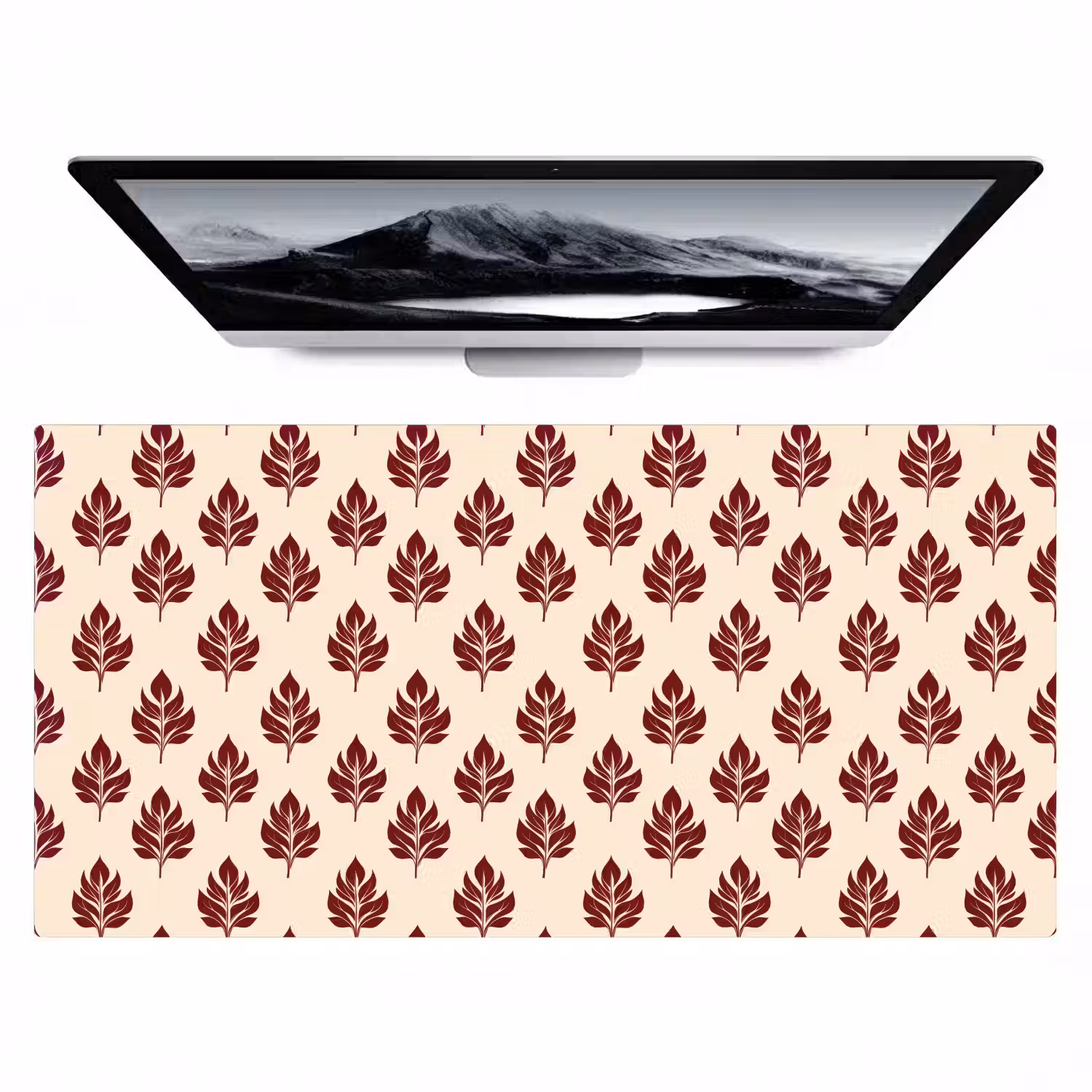 Botanisch - Patroon - Bordeaux Muismat XXL klein 681 -zzz3d