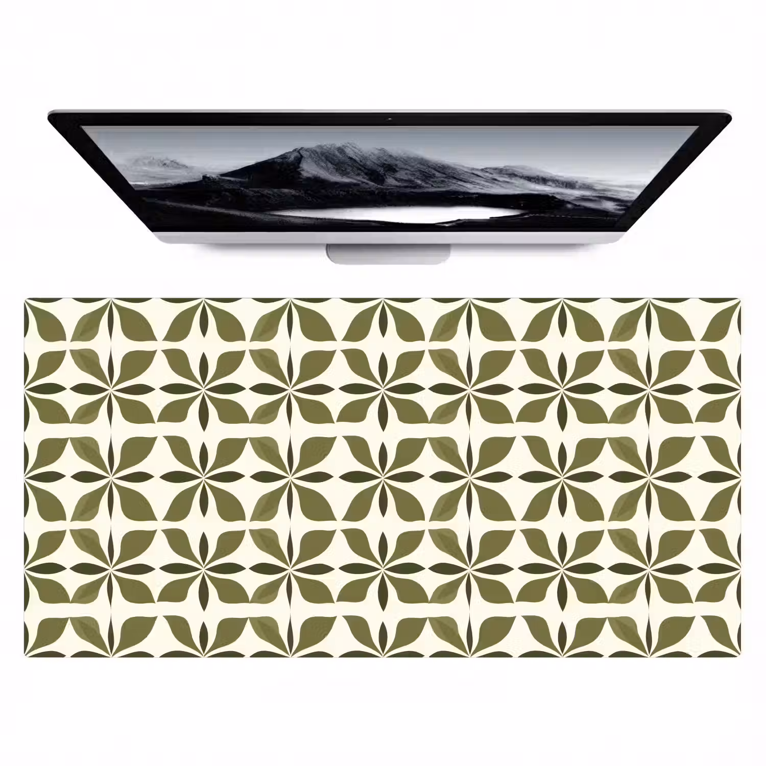 Botanisch - Retro - Groen Muismat XXL klein 681 -zzz3d