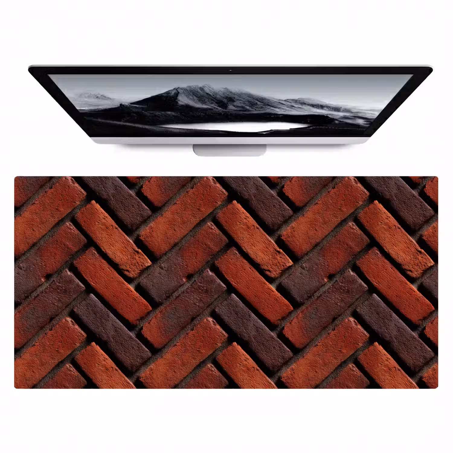 Bakstenen - Visgraat - Structuur - Roodbruin Muismat XXL klein 681 -zzz3d