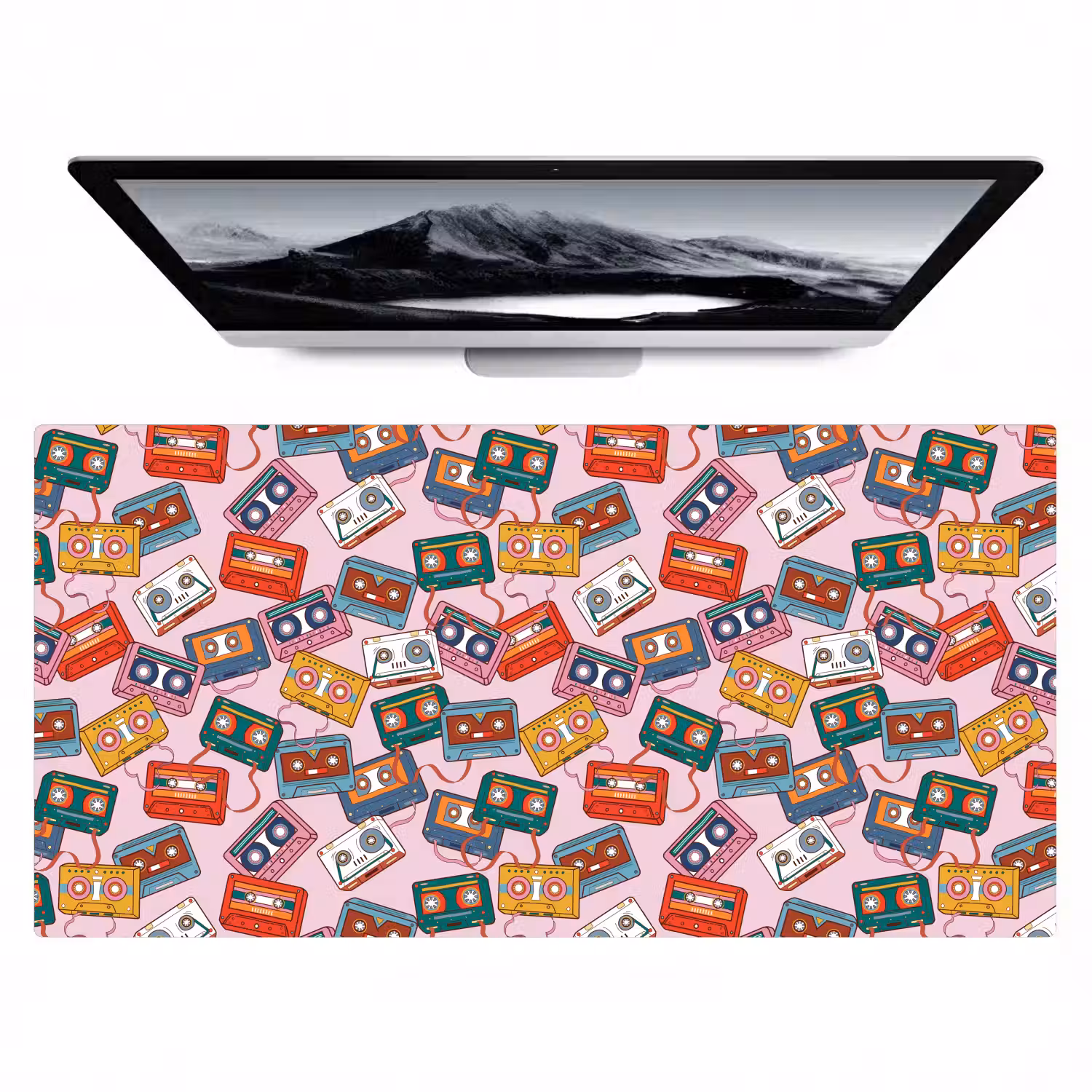 Cassette - Patroon - Roze Muismat XXL klein 681 -zzz3d