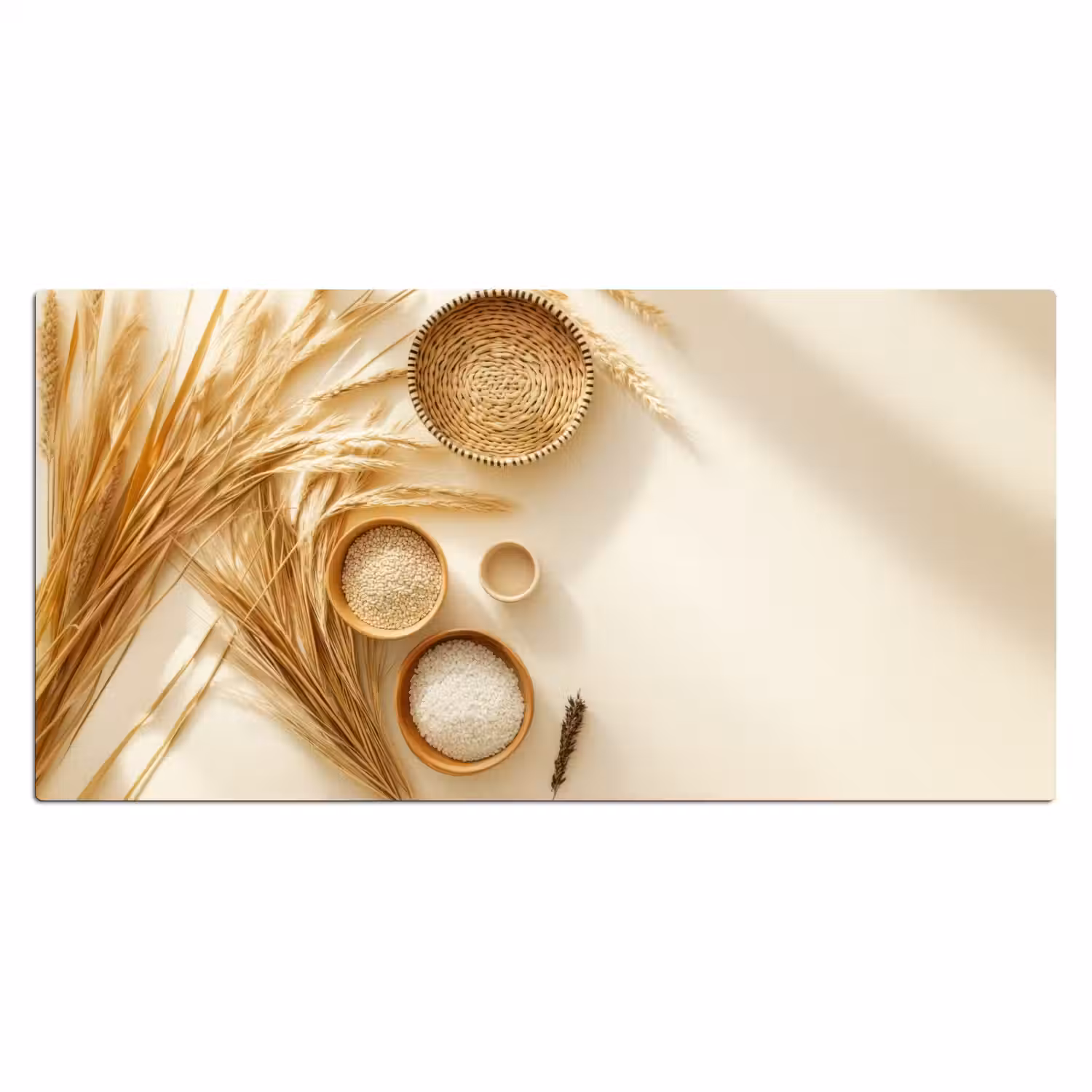 Granen - Hout - Kom - Beige Muismat XXL klein -3d_leeg