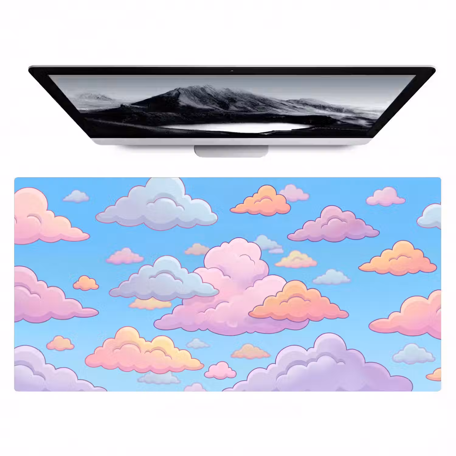 Wolk - Lucht - Natuur - Illustratie - Pastel Muismat XXL klein -zzz3d