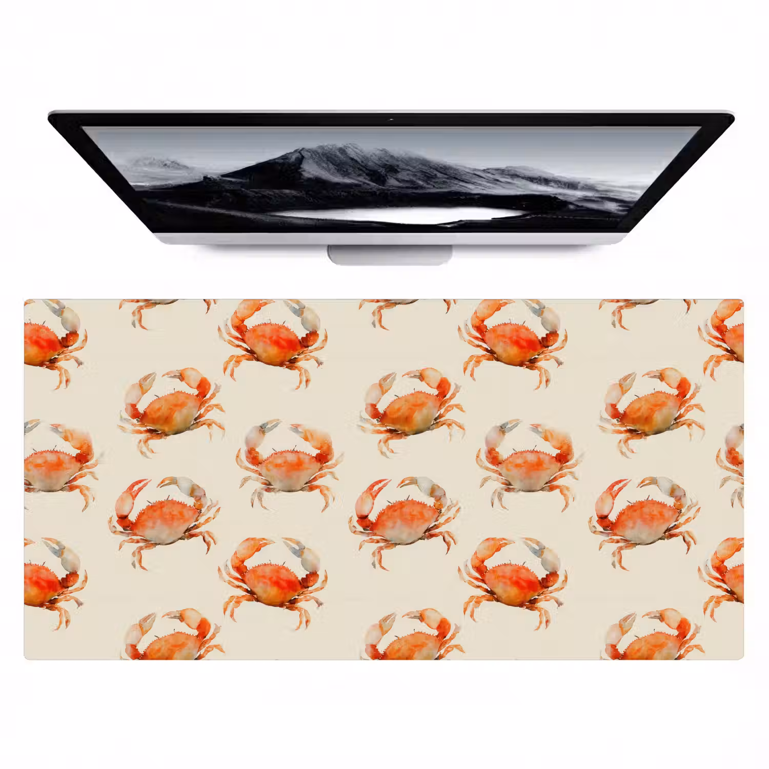 Krabben - Patroon - Oranje Muismat XXL klein 681 -zzz3d
