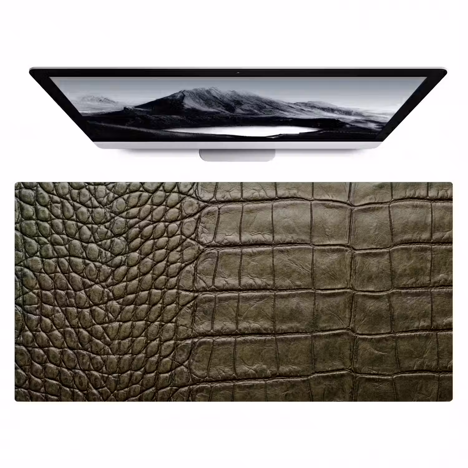 Krokodillenleer - Structuur - Groen Muismat XXL klein -zzz3d