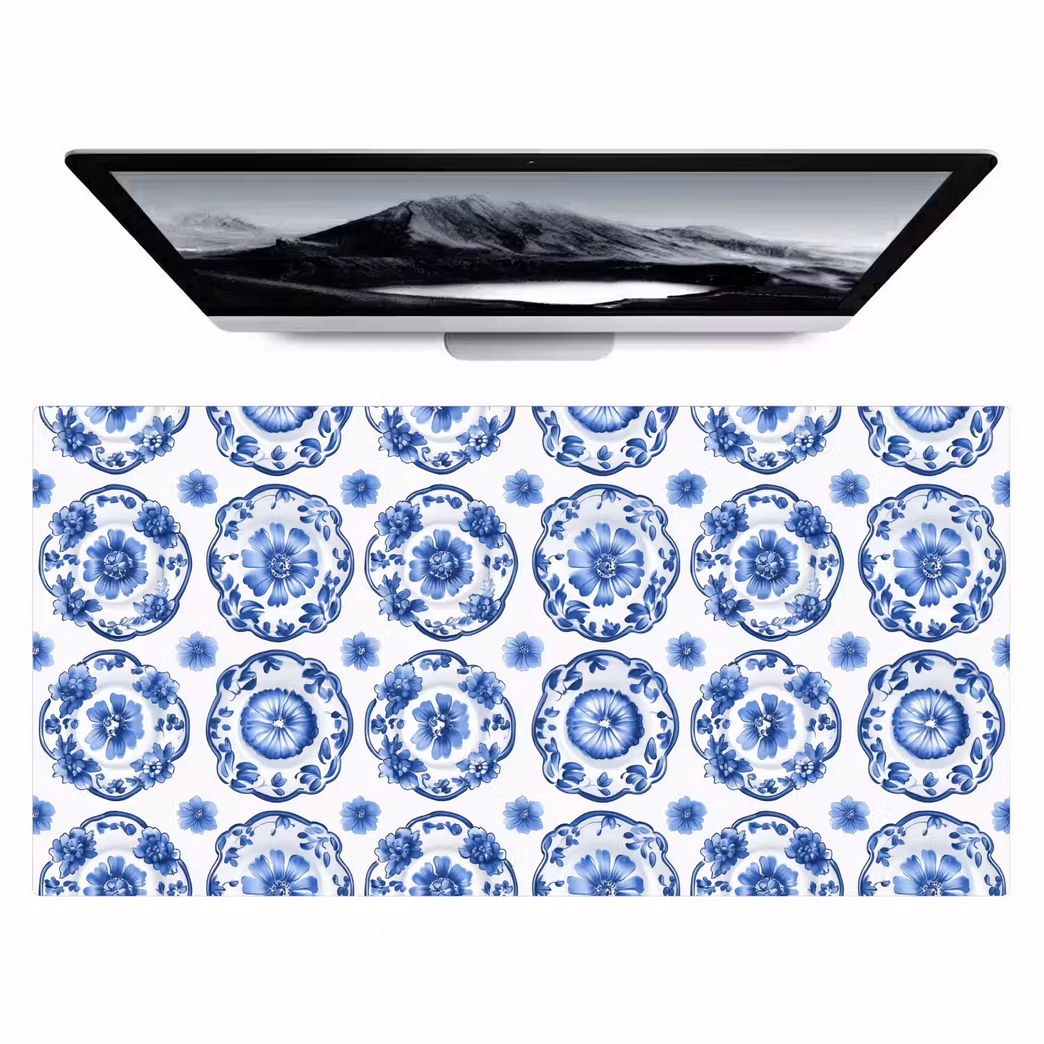 Sierborden - Bloemen - Blauw Muismat XXL klein 681 -zzz3d