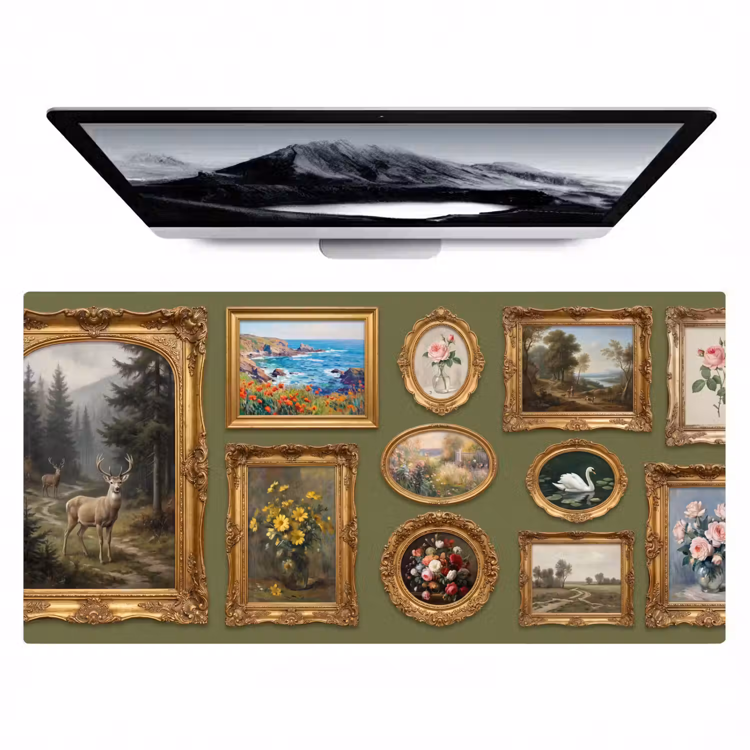 Hert - Bos - Natuur - Klassiek - Dieren Muismat XXL klein -zzz3d