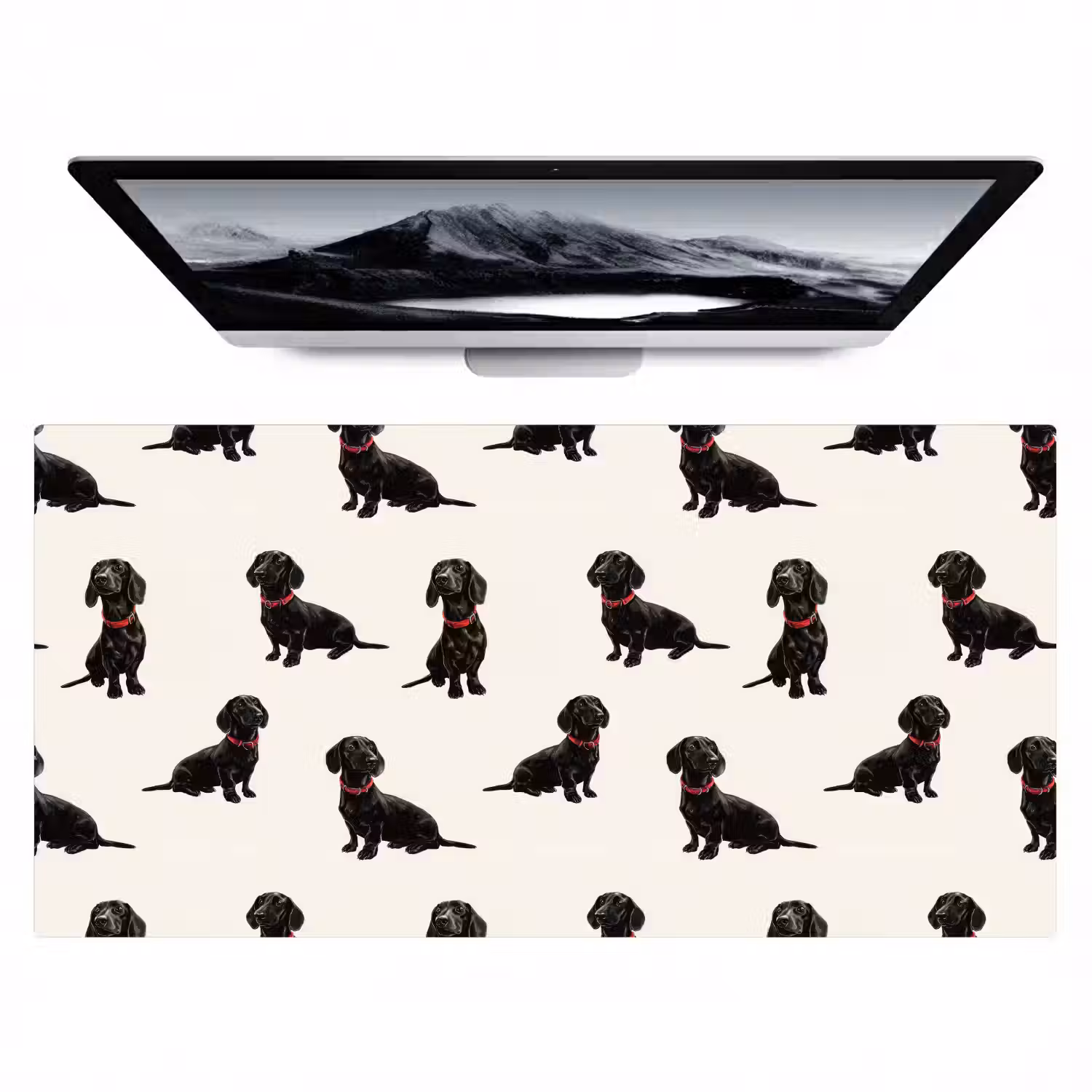 Hond - Patroon - Zwart Muismat XXL klein 681 -zzz3d