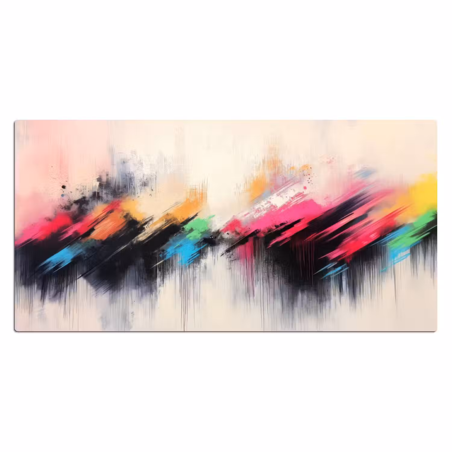 Dynamisch - Abstract - Kleurrijk - Zwart Muismat XXL klein -3d_leeg