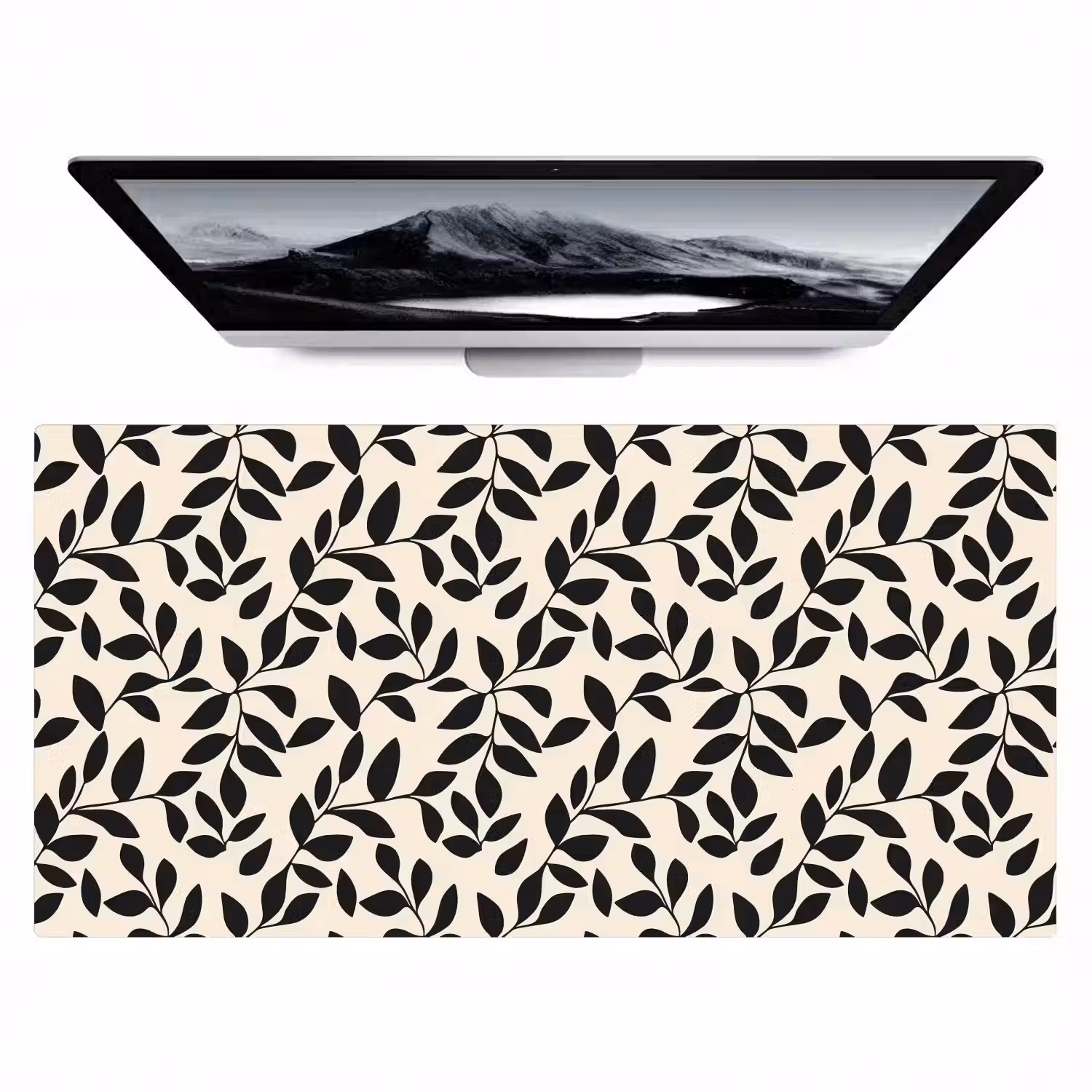 Elegant - Patroon - Zwart - Beige Muismat XXL klein 681 -zzz3d