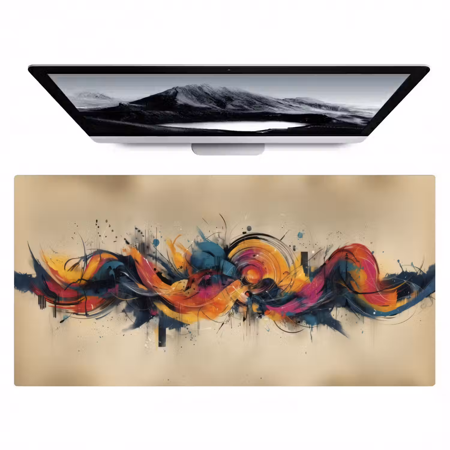 Explosie - Kleurrijk - Vormen - Abstract Muismat XXL klein -zzz3d