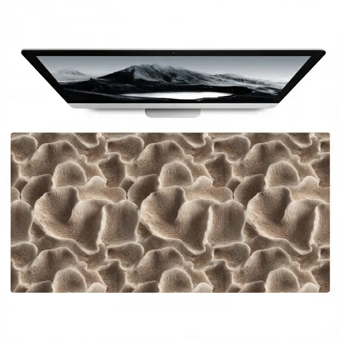 Waaiervorm - Beige - Vezel textuur Muismat XXL klein 681 -zzz3d