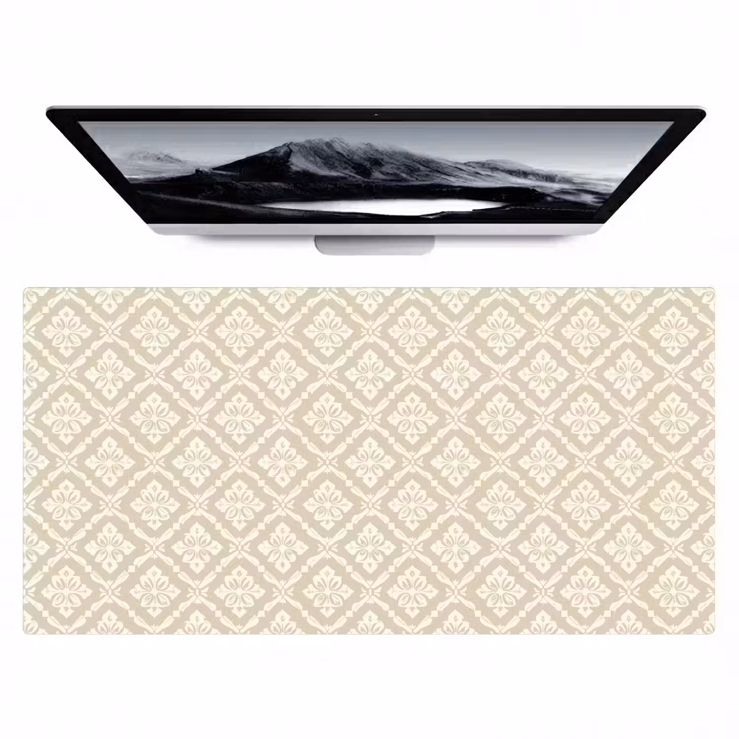 Floraal - Ornament - Beige Muismat XXL klein 681 -zzz3d