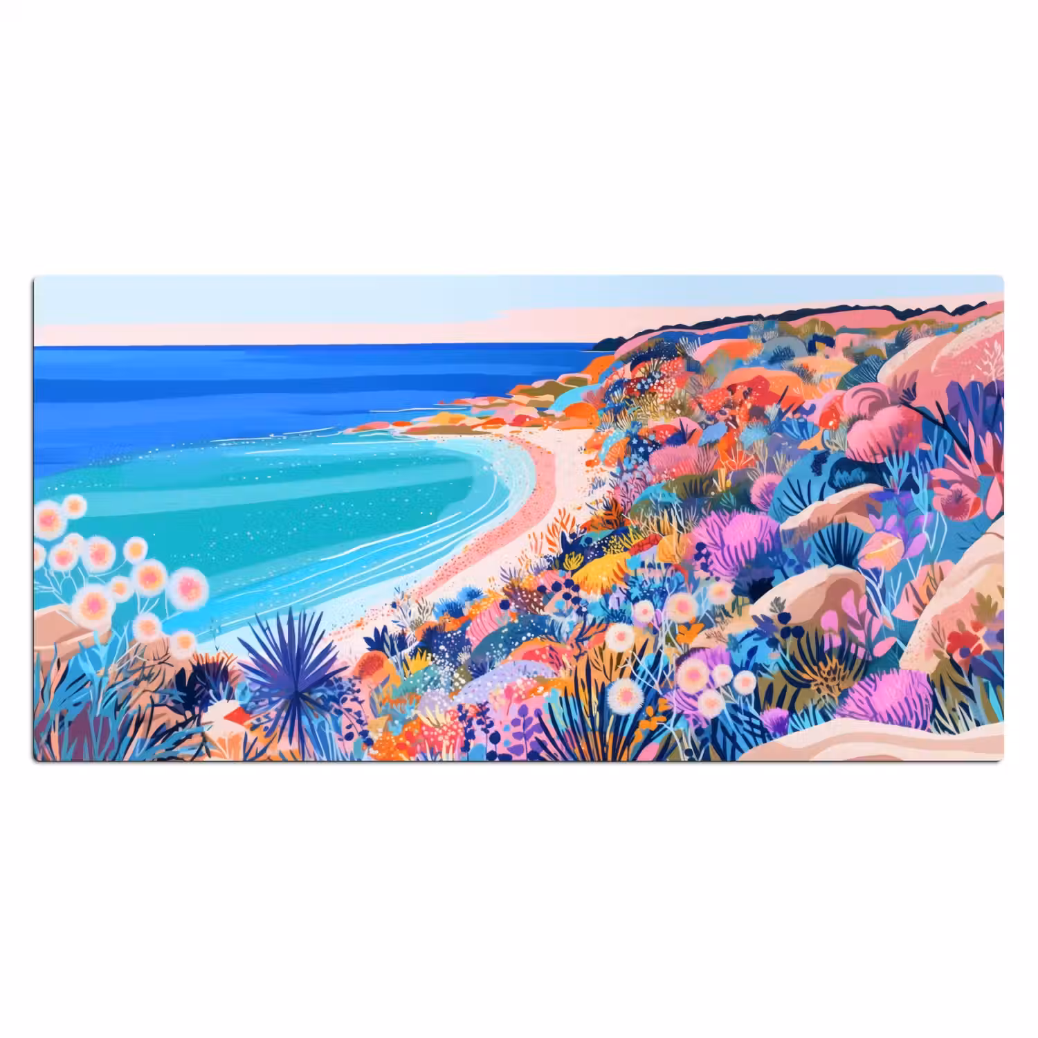 Bloemenweide - Zee - Zomers Muismat XXL klein -3d_leeg
